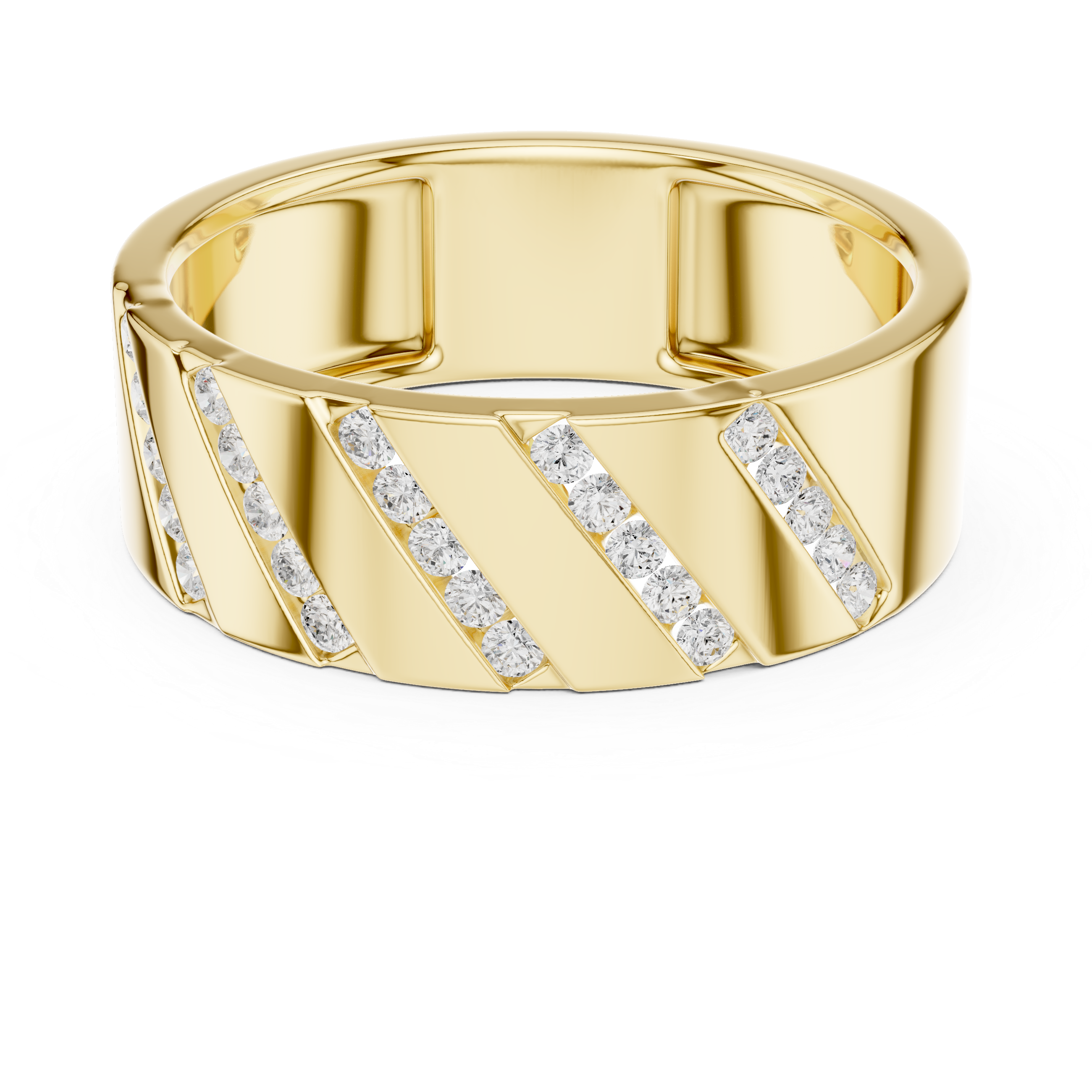 Channel Set Diamond Men's Wedding Band