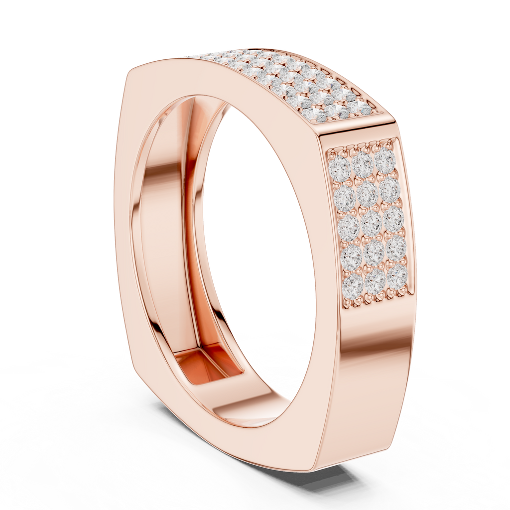 Diamond Pavé Men's Signet Ring