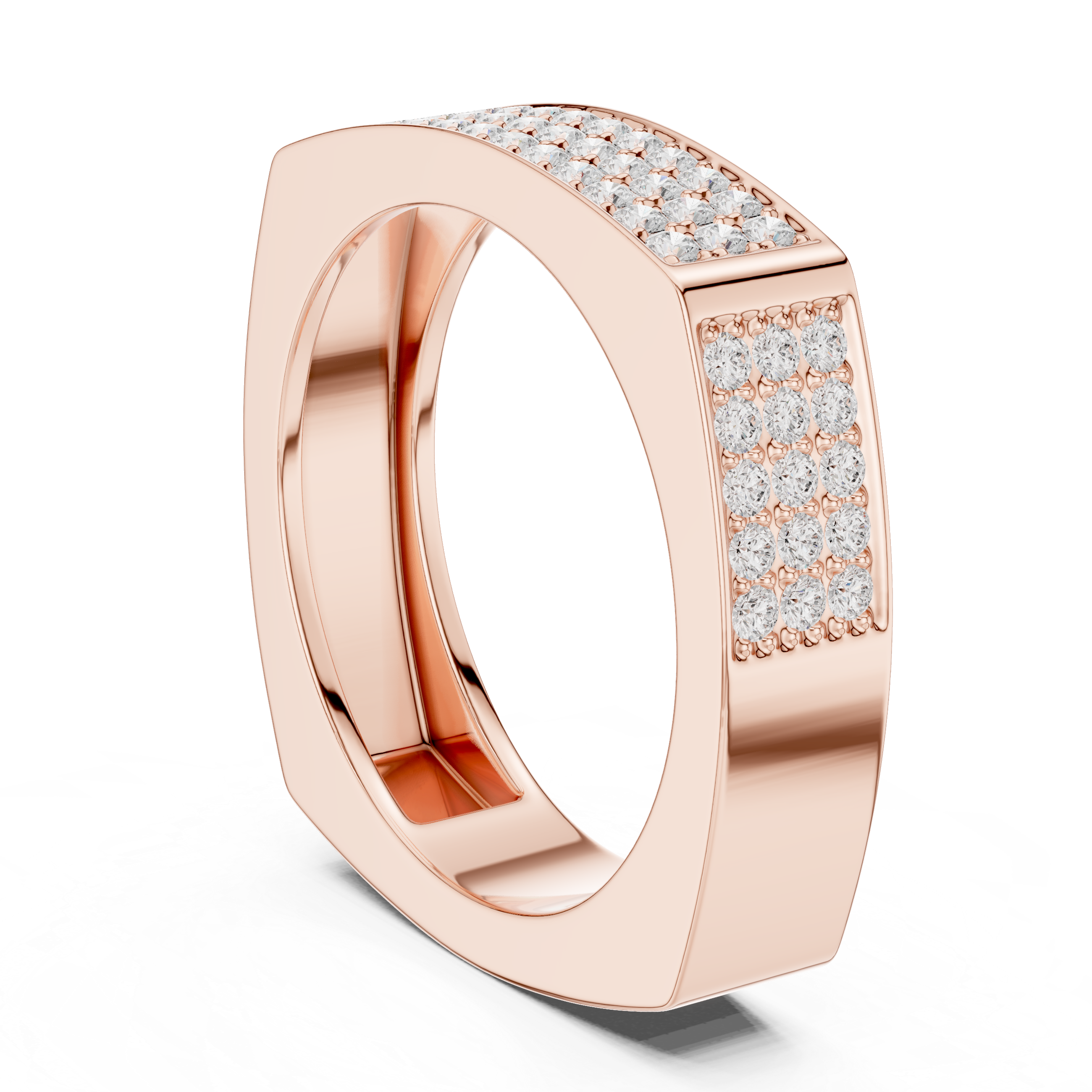 Diamond Pavé Men's Signet Ring