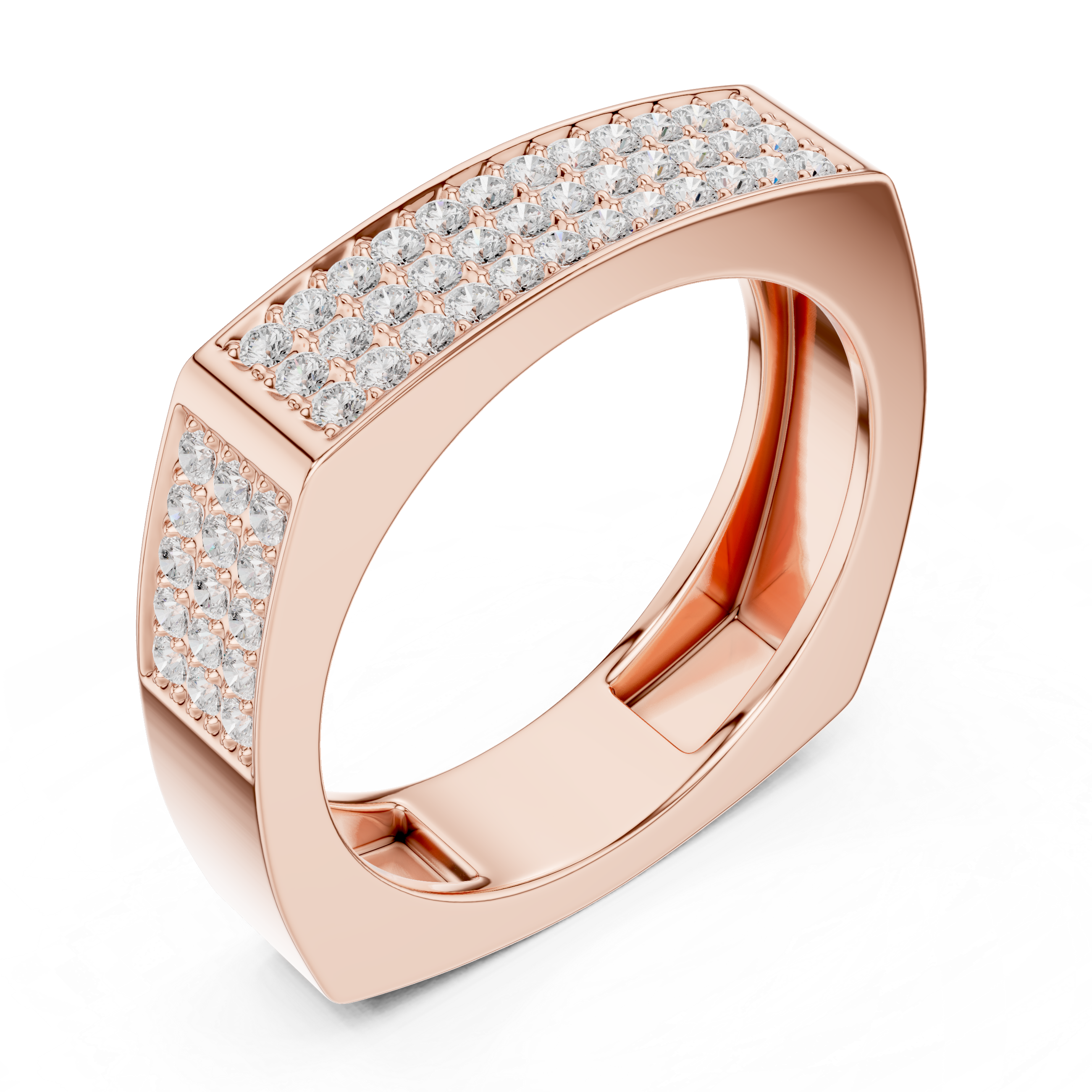 Diamond Pavé Men's Signet Ring