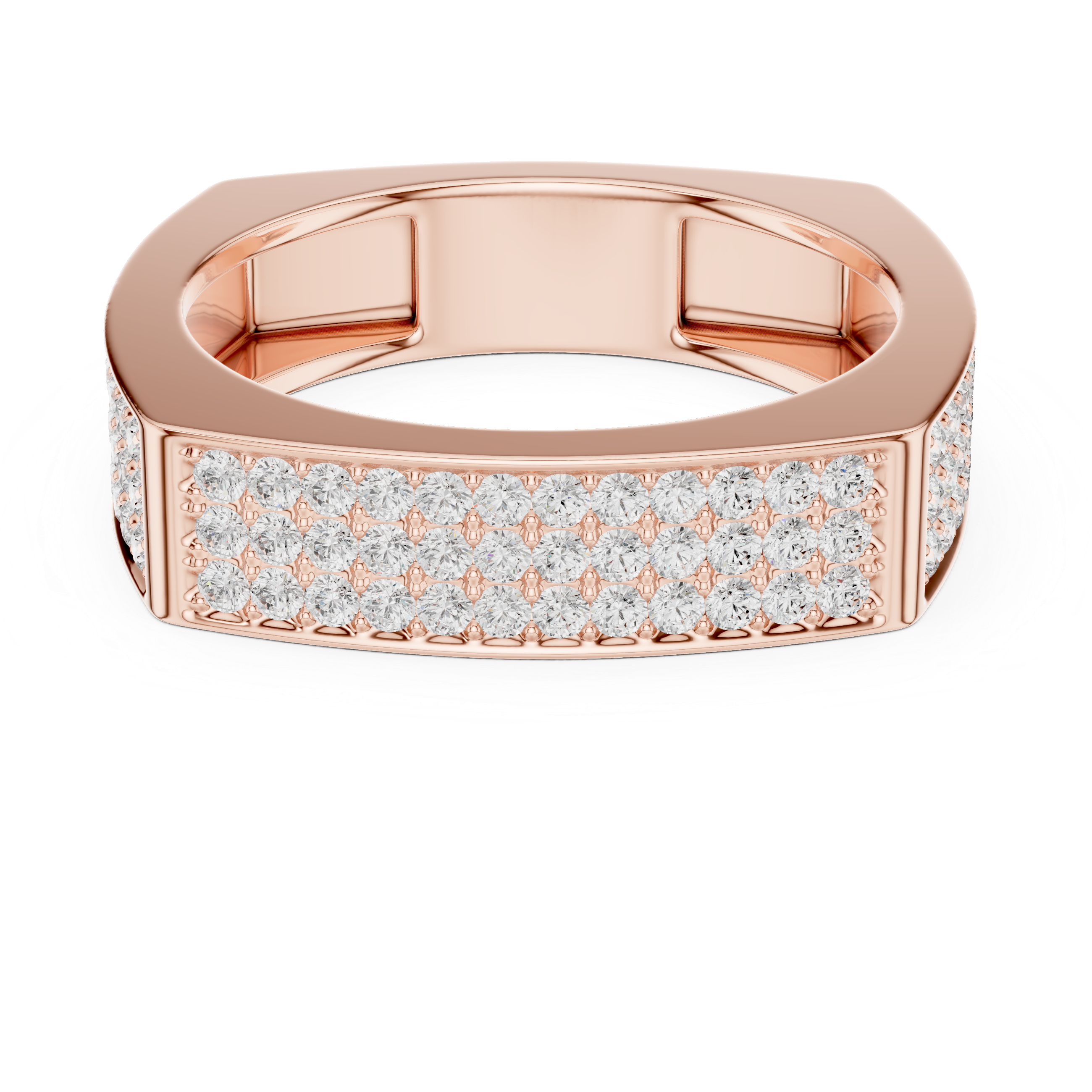 Diamond Pavé Men's Signet Ring