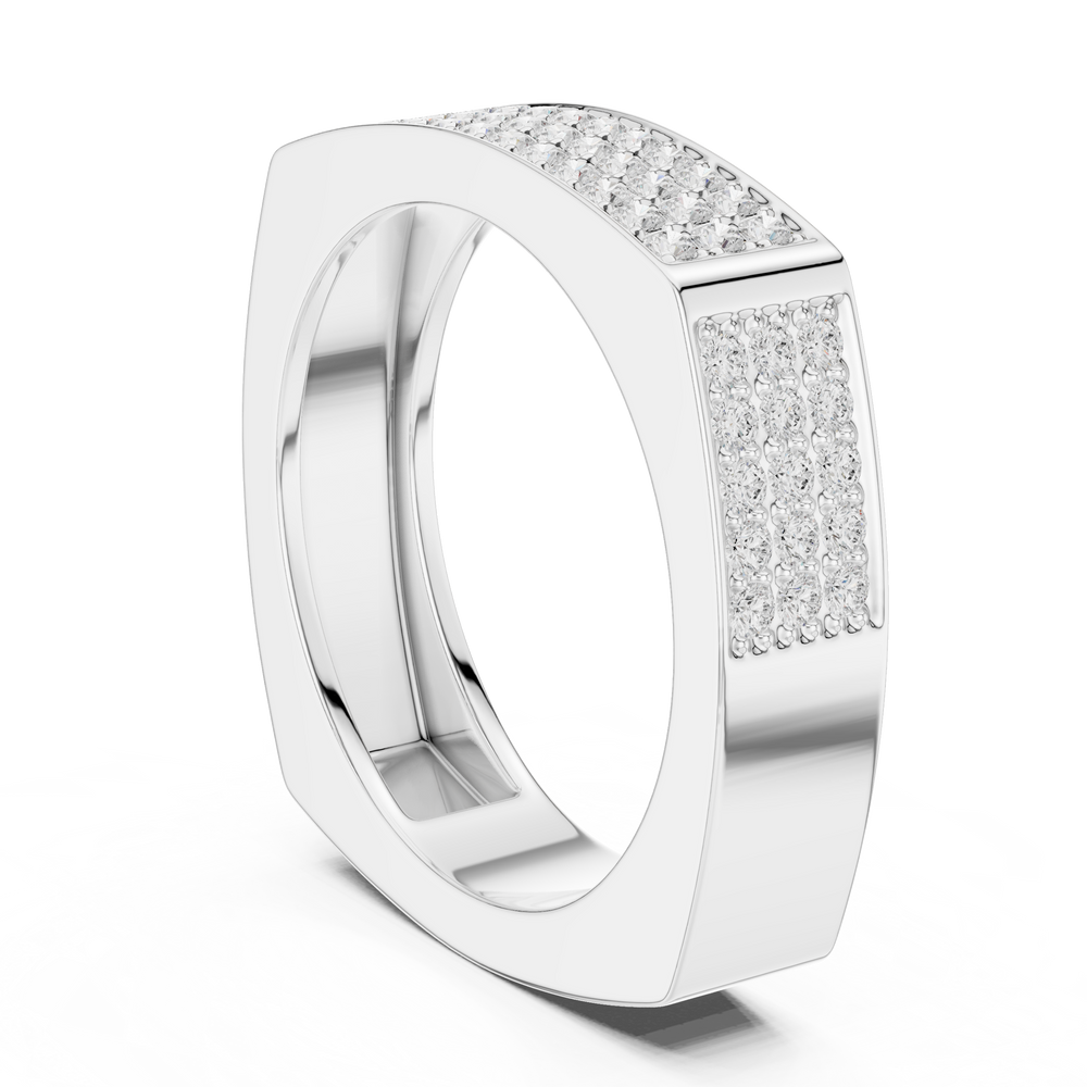 Diamond Pavé Men's Signet Ring
