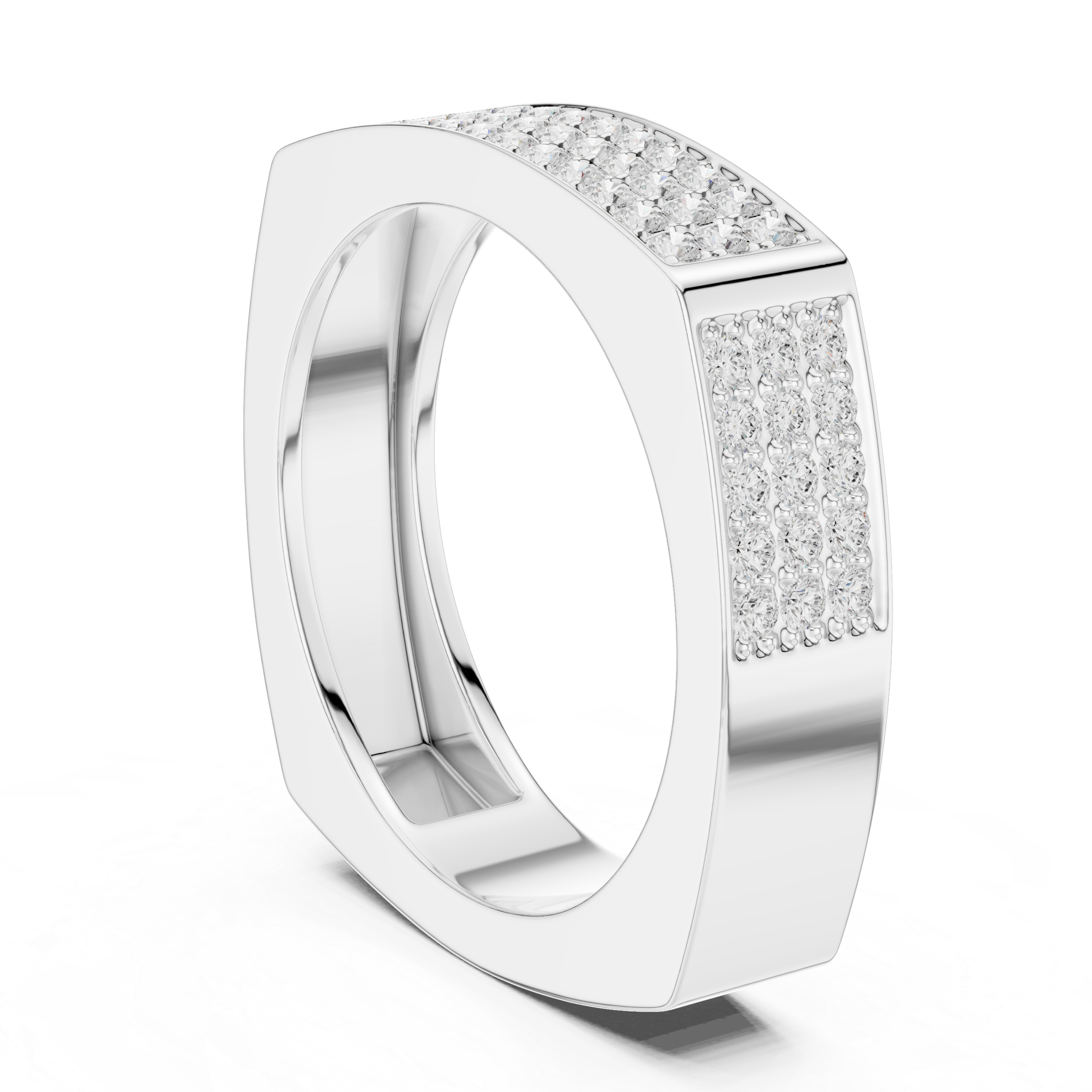 Diamond Pavé Men's Signet Ring