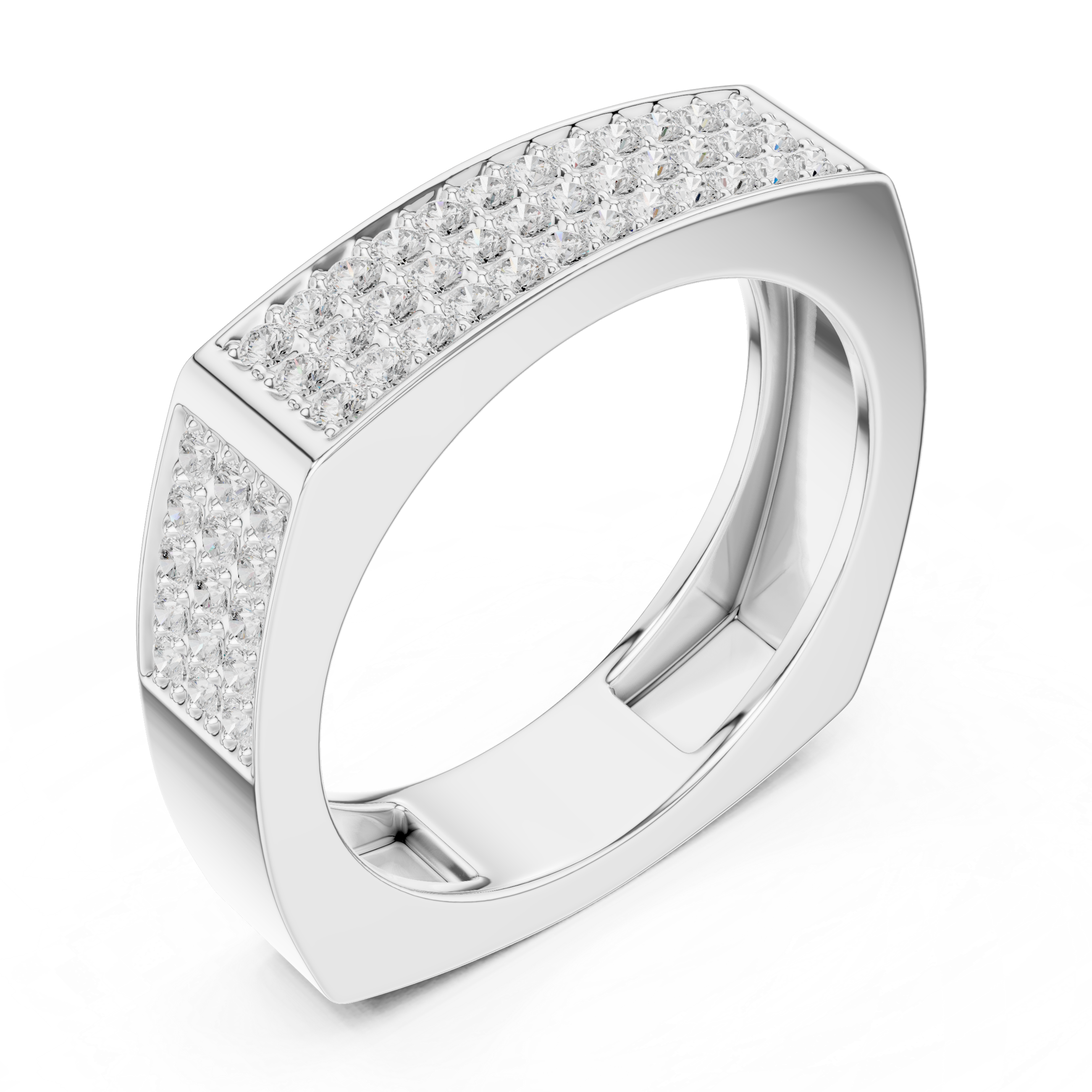 Diamond Pavé Men's Signet Ring