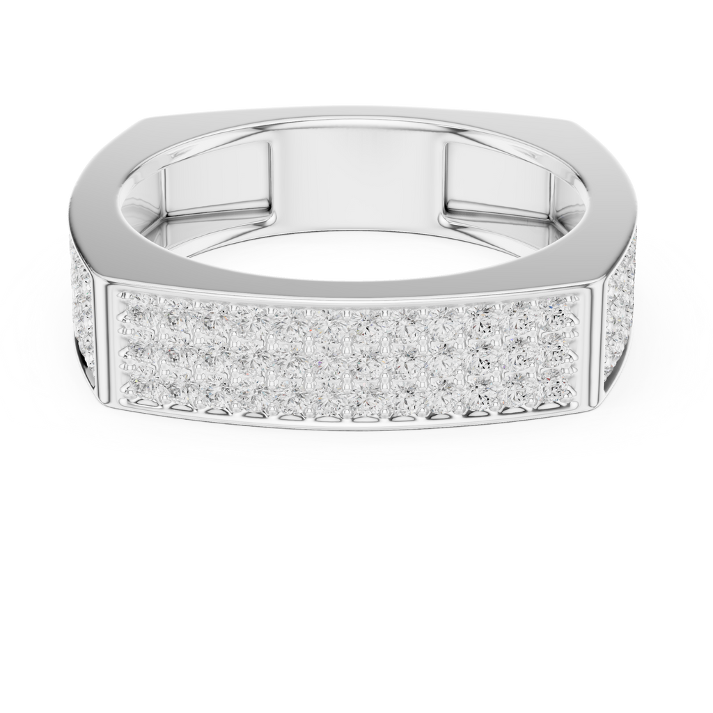 Diamond Pavé Men's Signet Ring