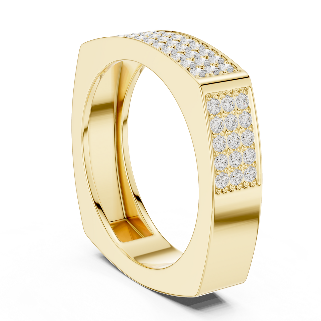 Diamond Pavé Men's Signet Ring