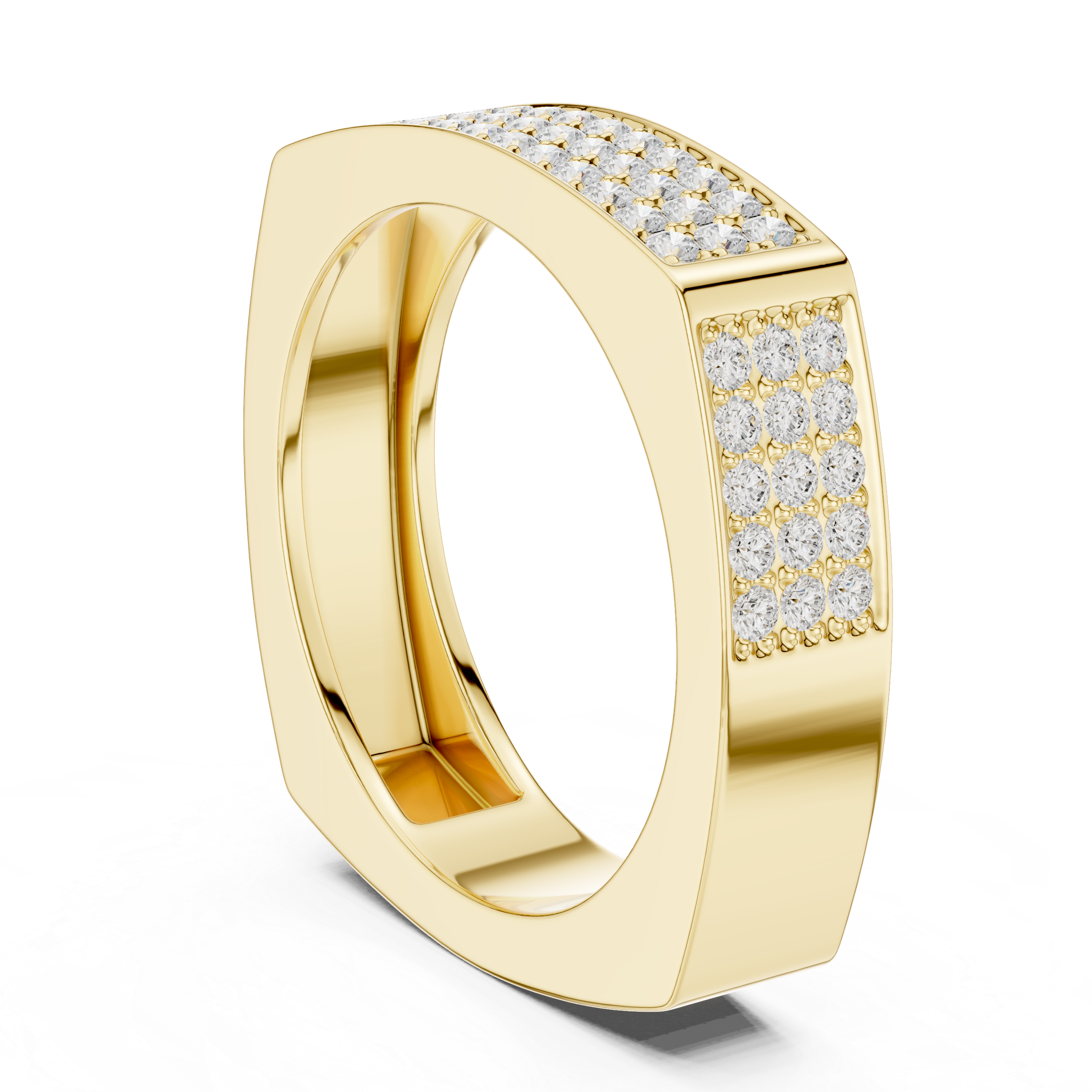 Diamond Pavé Men's Signet Ring