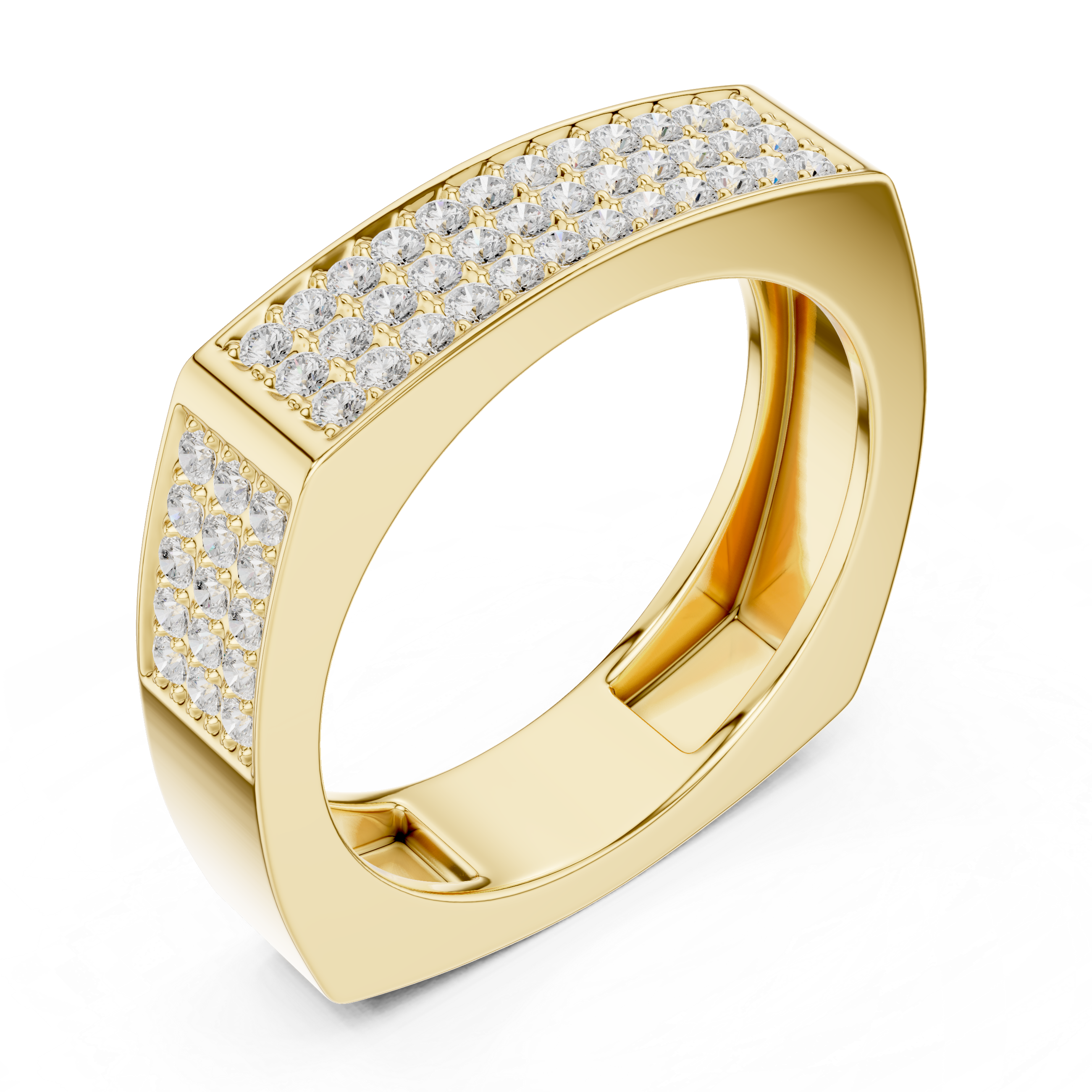 Diamond Pavé Men's Signet Ring