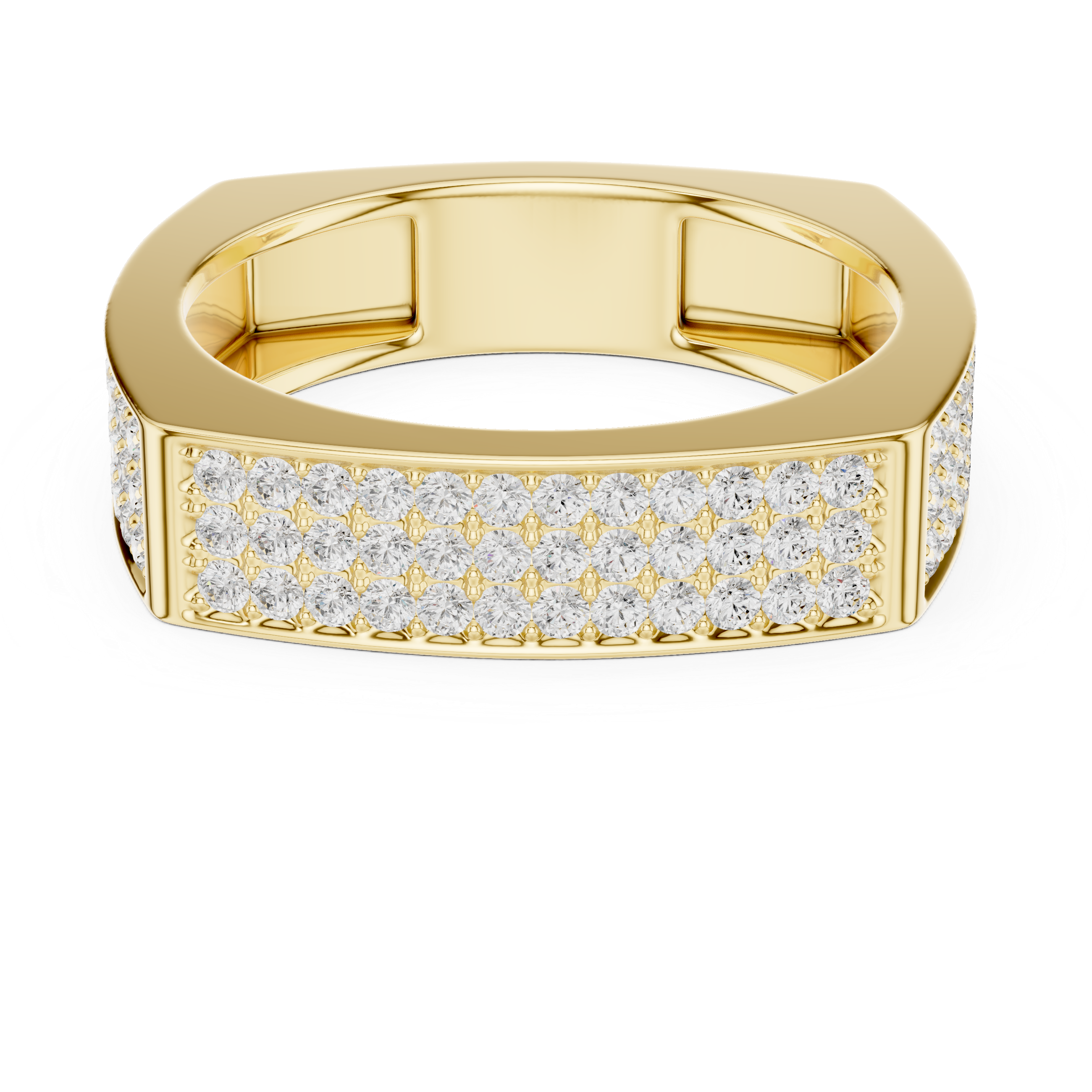 Diamond Pavé Men's Signet Ring