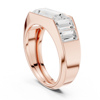 Baguette Cut Diamond Men's Signet Ring