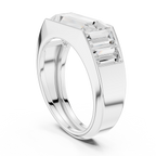 Baguette Cut Diamond Men's Signet Ring