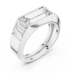 Baguette Cut Diamond Men's Signet Ring