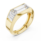 Baguette Cut Diamond Men's Signet Ring