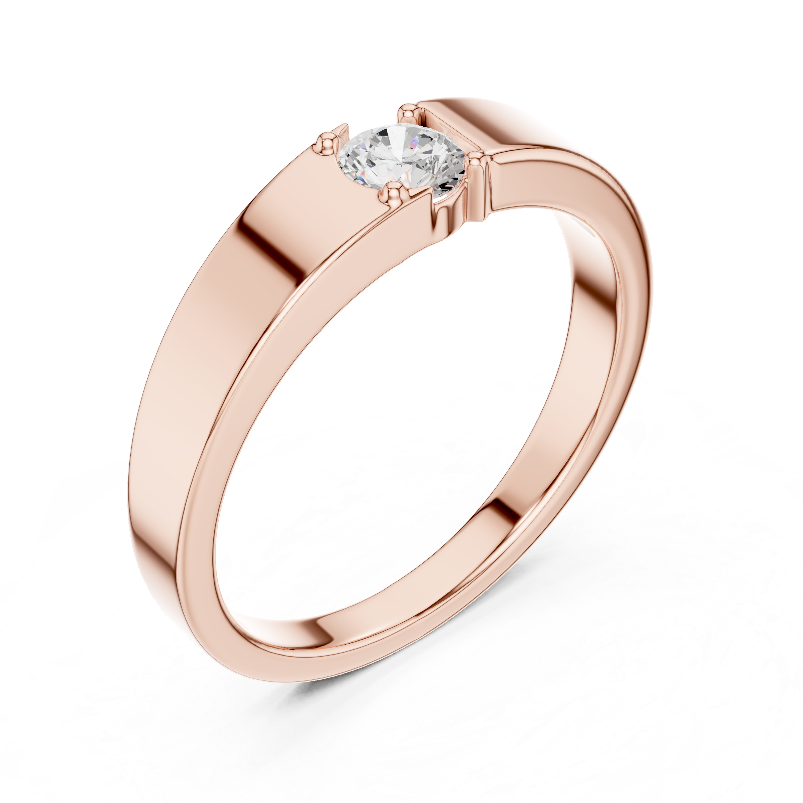Round Diamond Men's Solitaire Ring