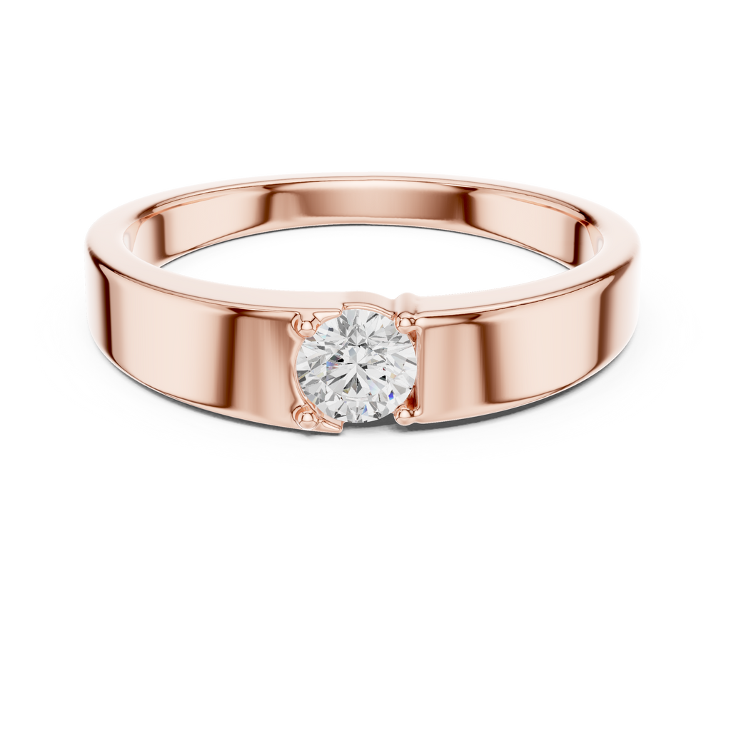 Round Diamond Men's Solitaire Ring