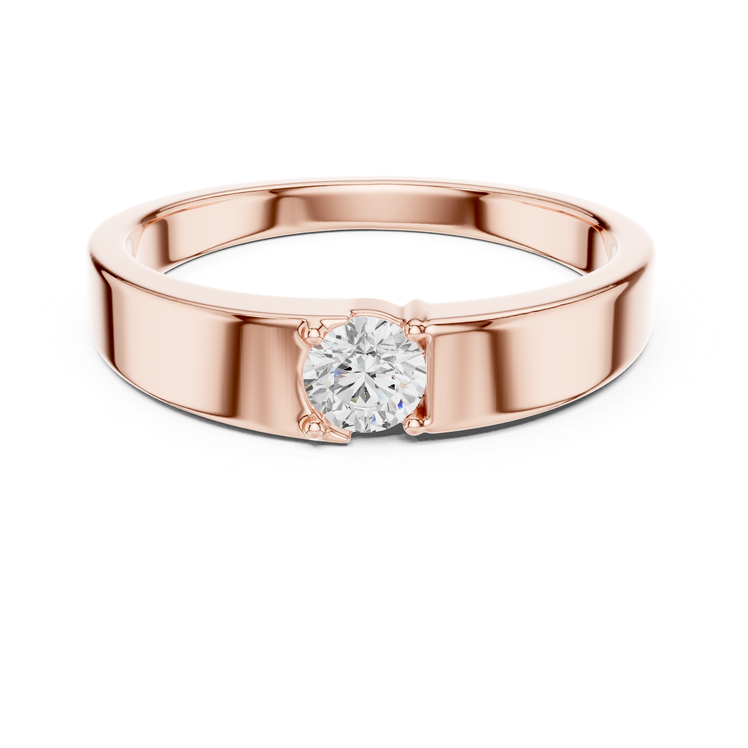 Round Diamond Men's Solitaire Ring