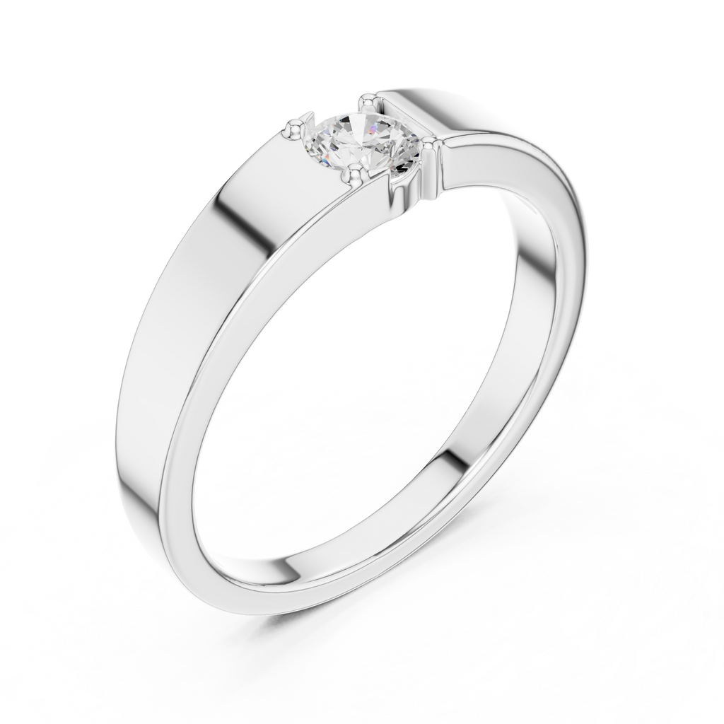 Round Diamond Men's Solitaire Ring