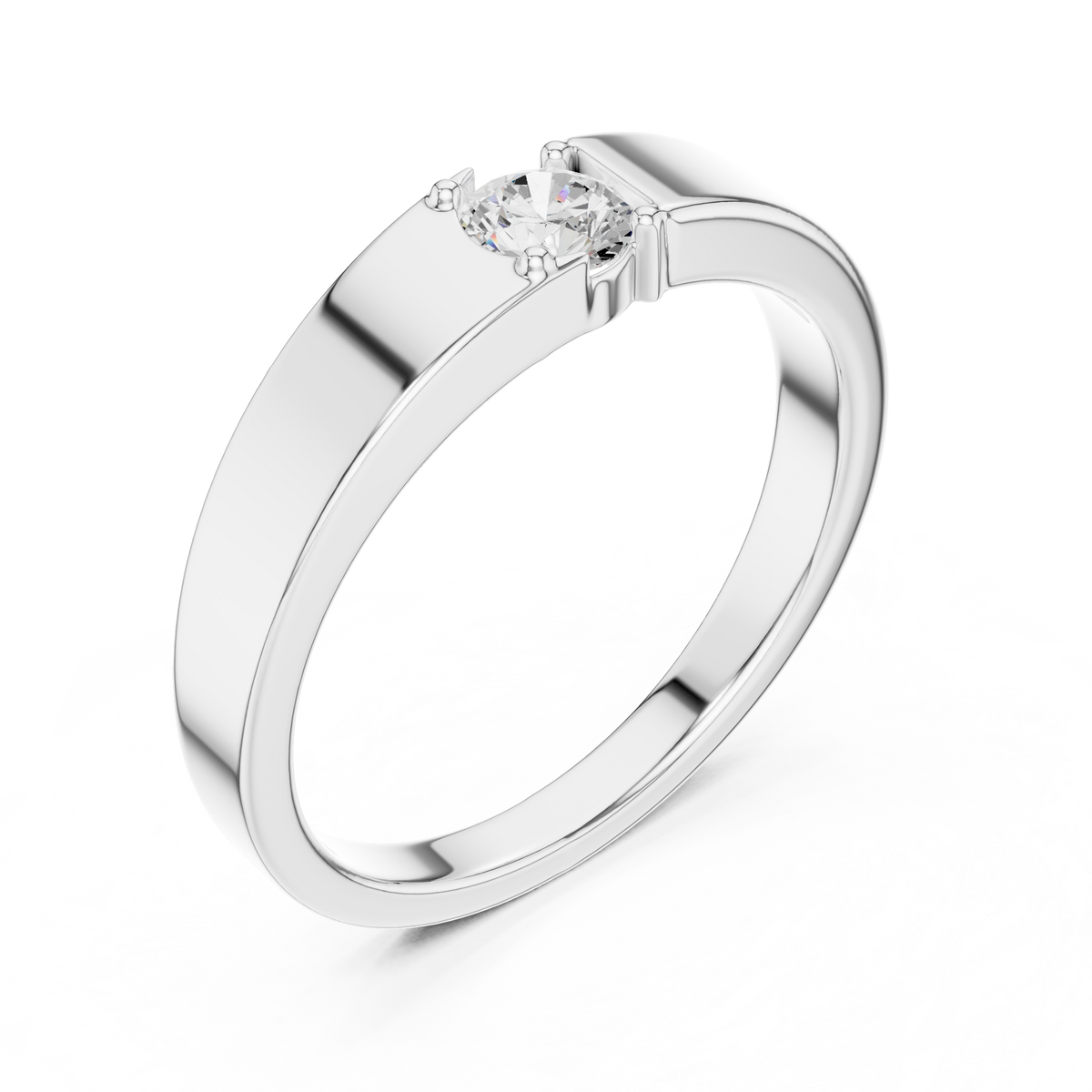 0.30 ct Round Diamond Men's Solitaire Ring – Style SBMR(38)-1 – view 3 of 12, lab grown diamond ring | Jewelix Atelier