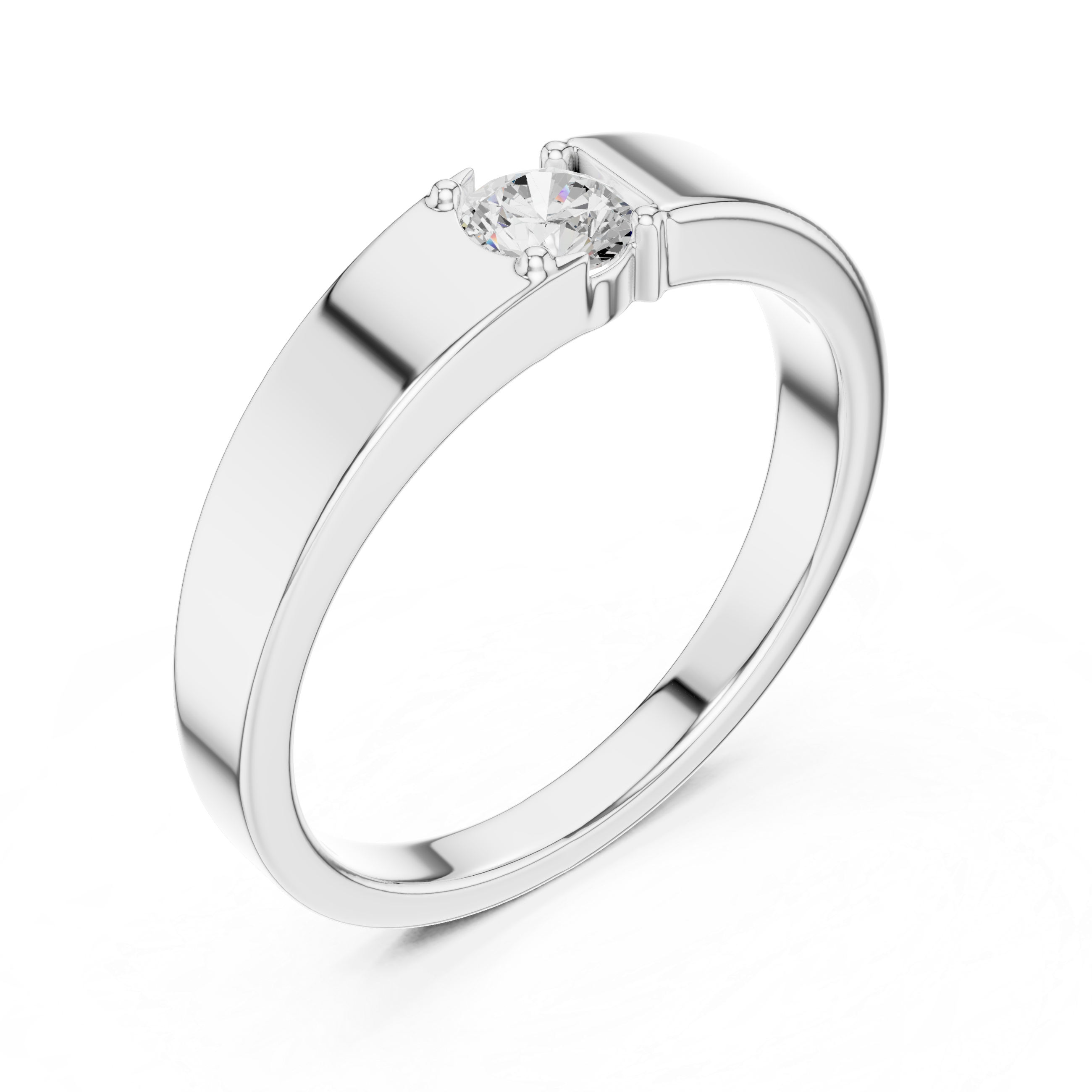 Round Diamond Men's Solitaire Ring