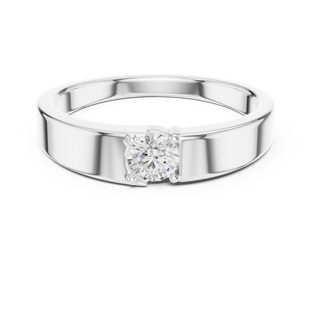Round Diamond Men's Solitaire Ring