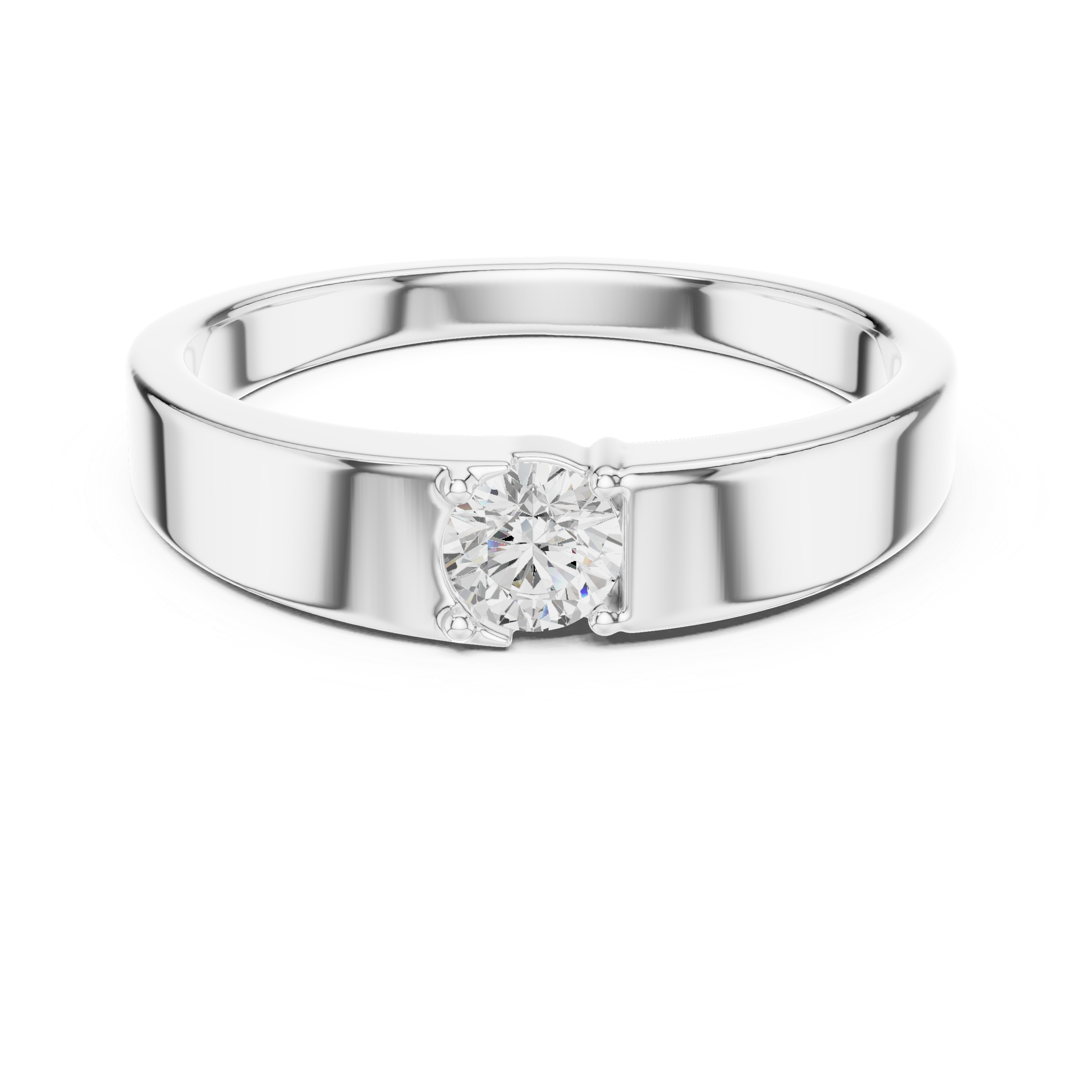 Round Diamond Men's Solitaire Ring