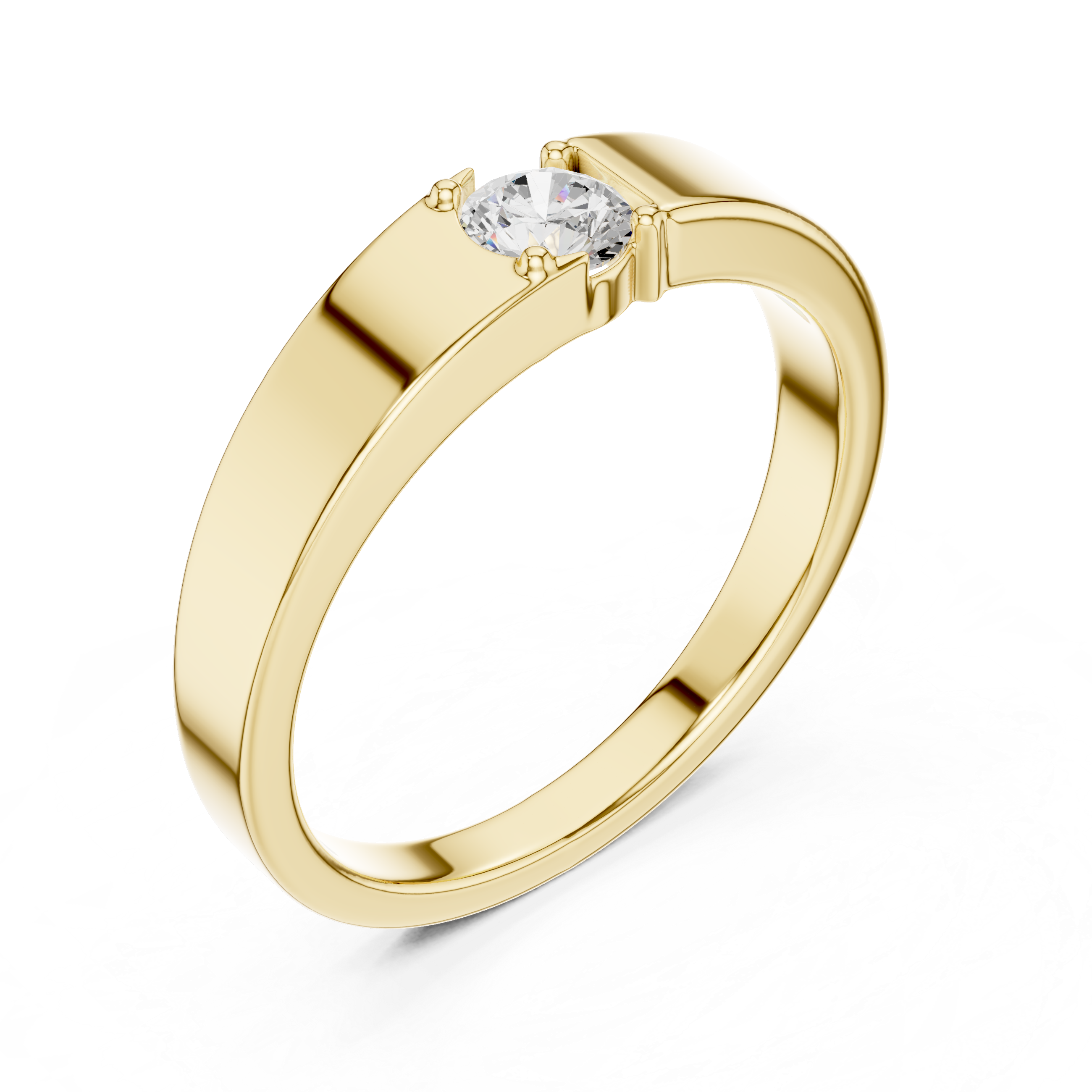 Round Diamond Men's Solitaire Ring