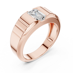 Emerald Cut Diamond Men's Signet Ring