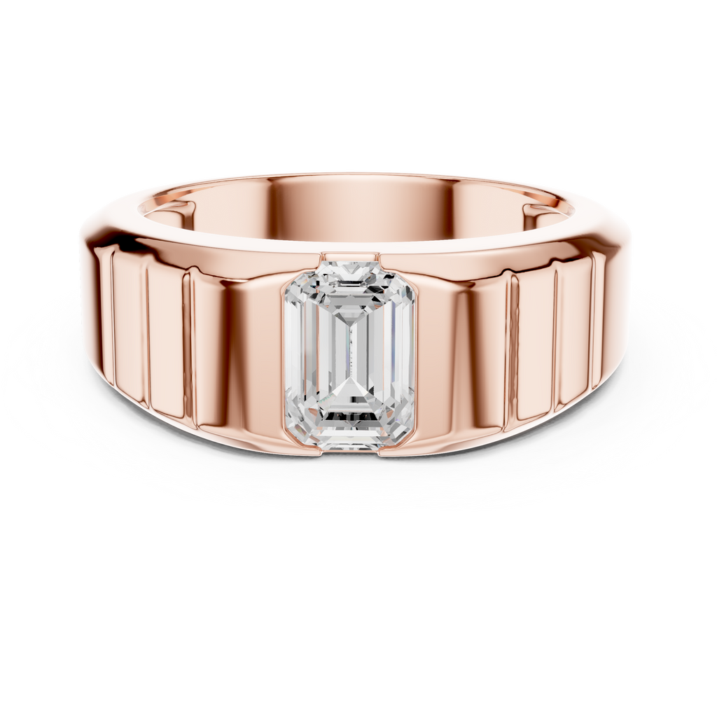 Emerald Cut Diamond Men's Signet Ring