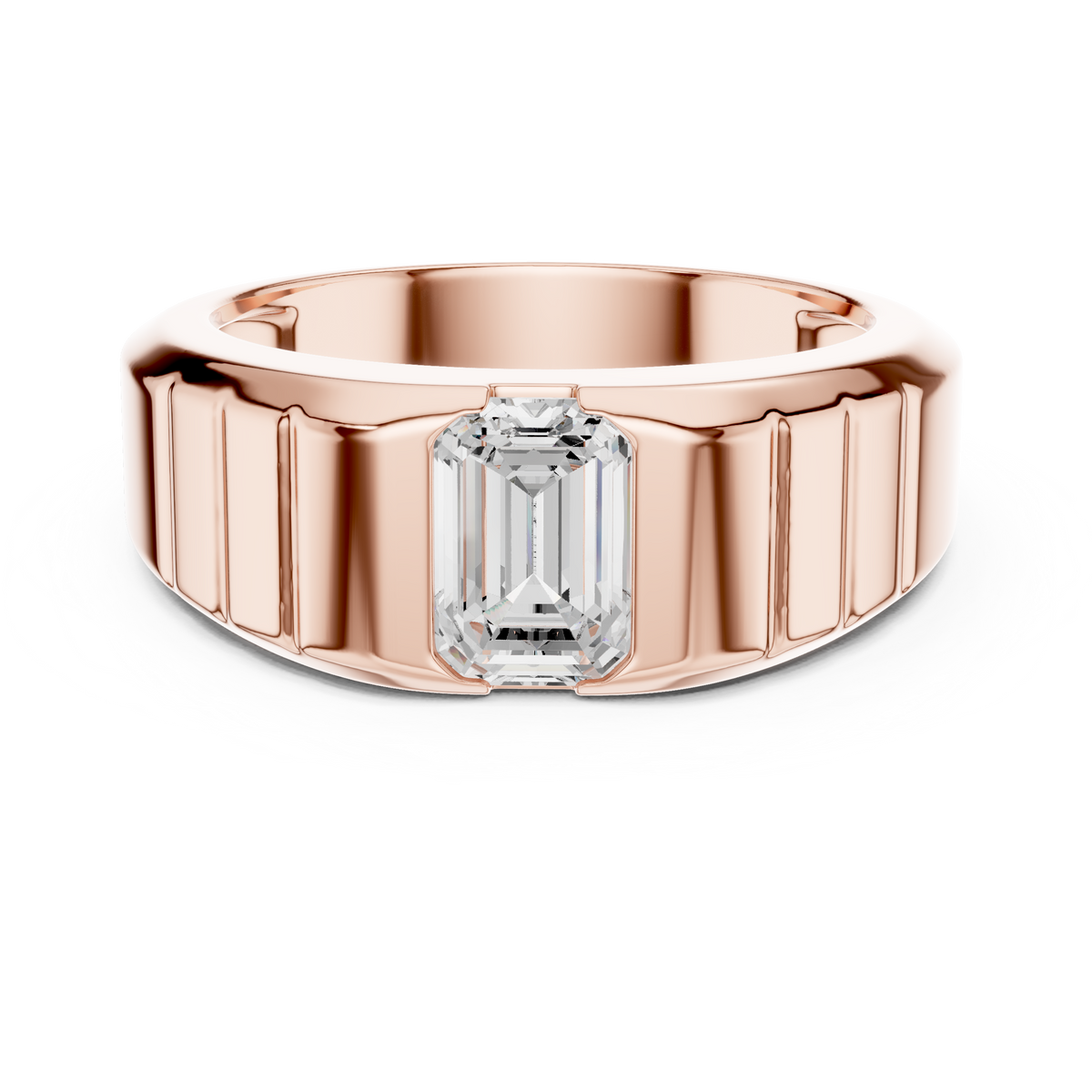 Prestige Emerald Cut Diamond Men's Signet Ring – view 5 of 12, lab grown diamond ring | Jewelix Atelier