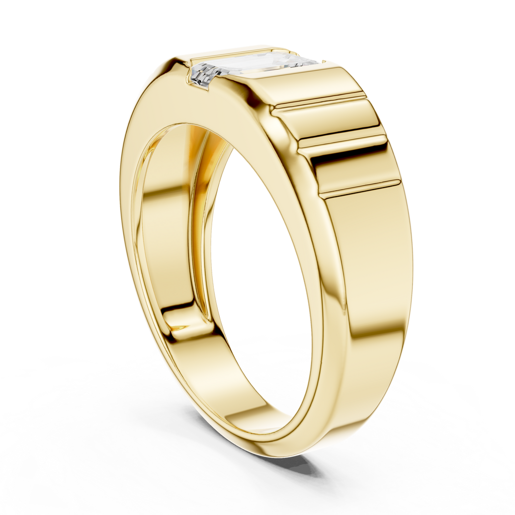 Emerald Cut Diamond Men's Signet Ring