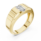 Emerald Cut Diamond Men's Signet Ring