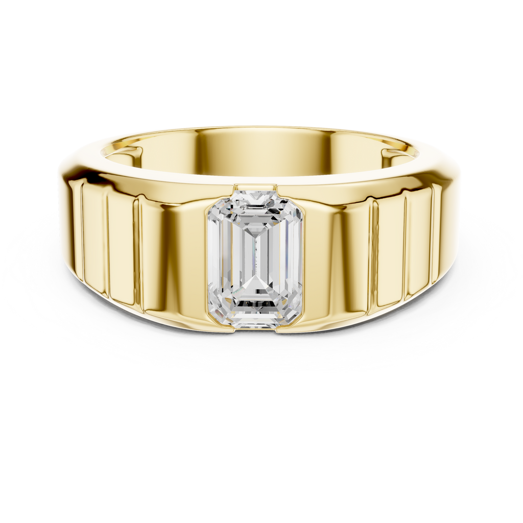 Emerald Cut Diamond Men's Signet Ring