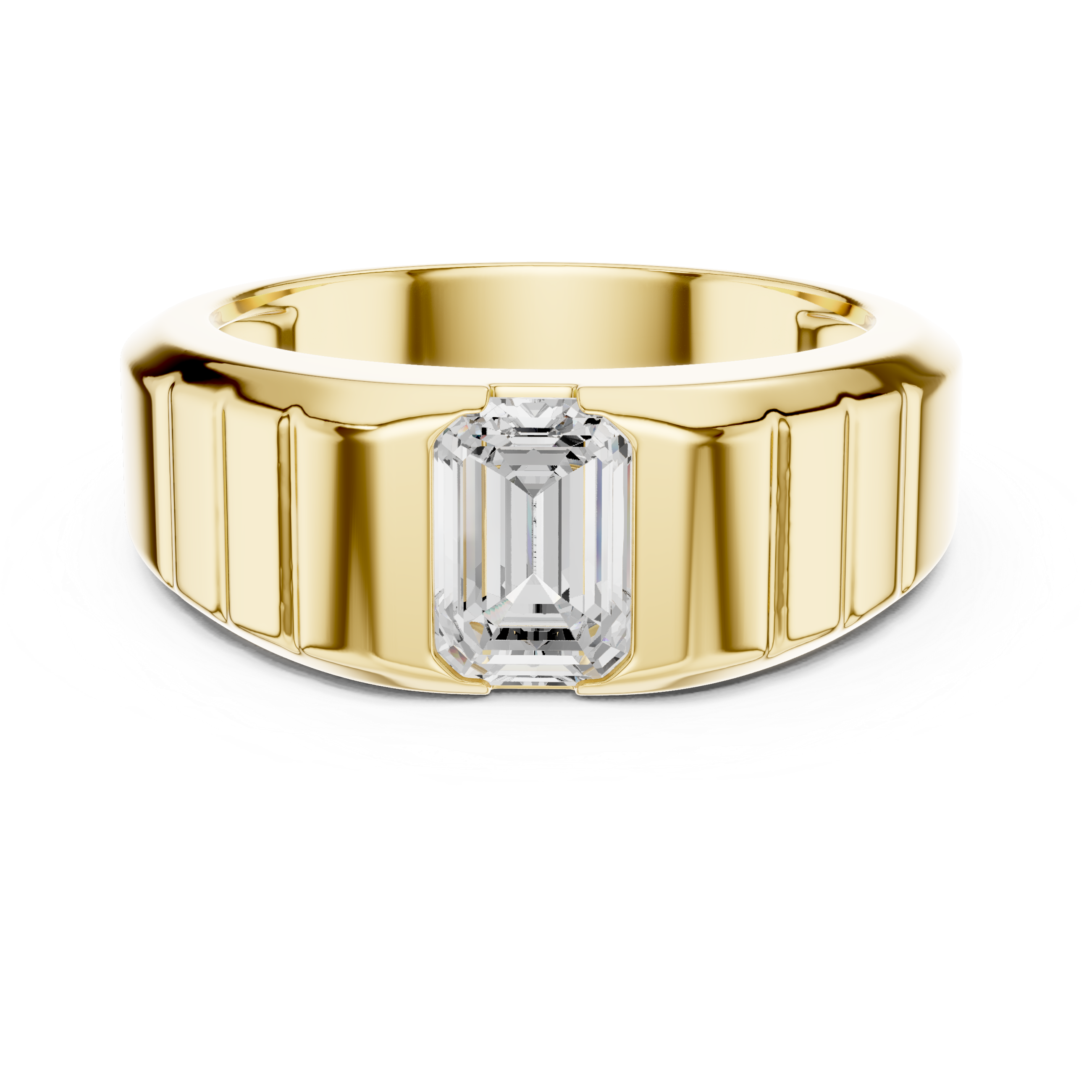 Emerald Cut Diamond Men's Signet Ring
