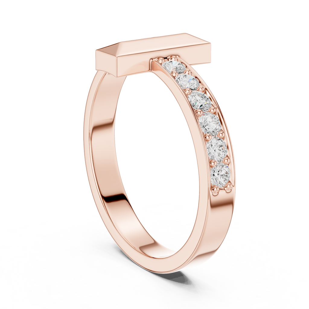 0.21 CT Pavé Diamond Men's Bar Ring