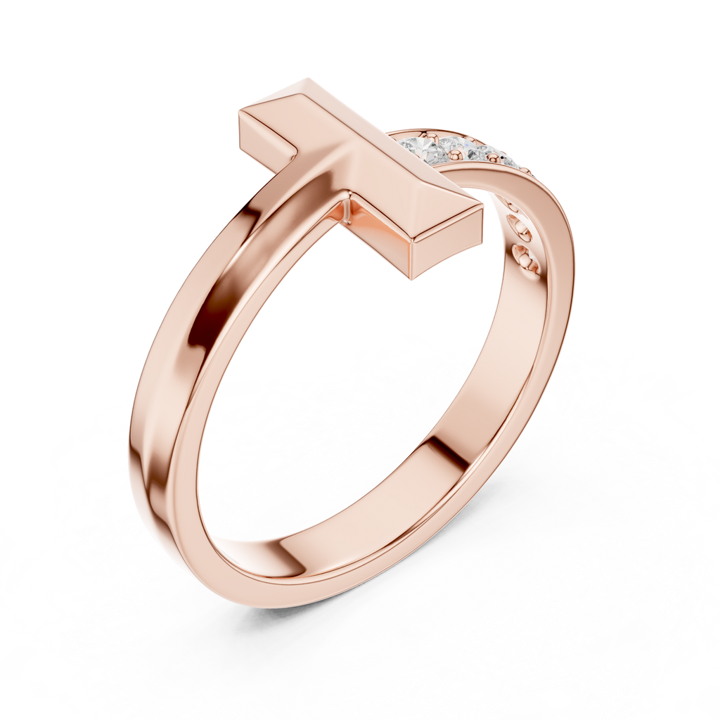 0.21 CT Pavé Diamond Men's Bar Ring