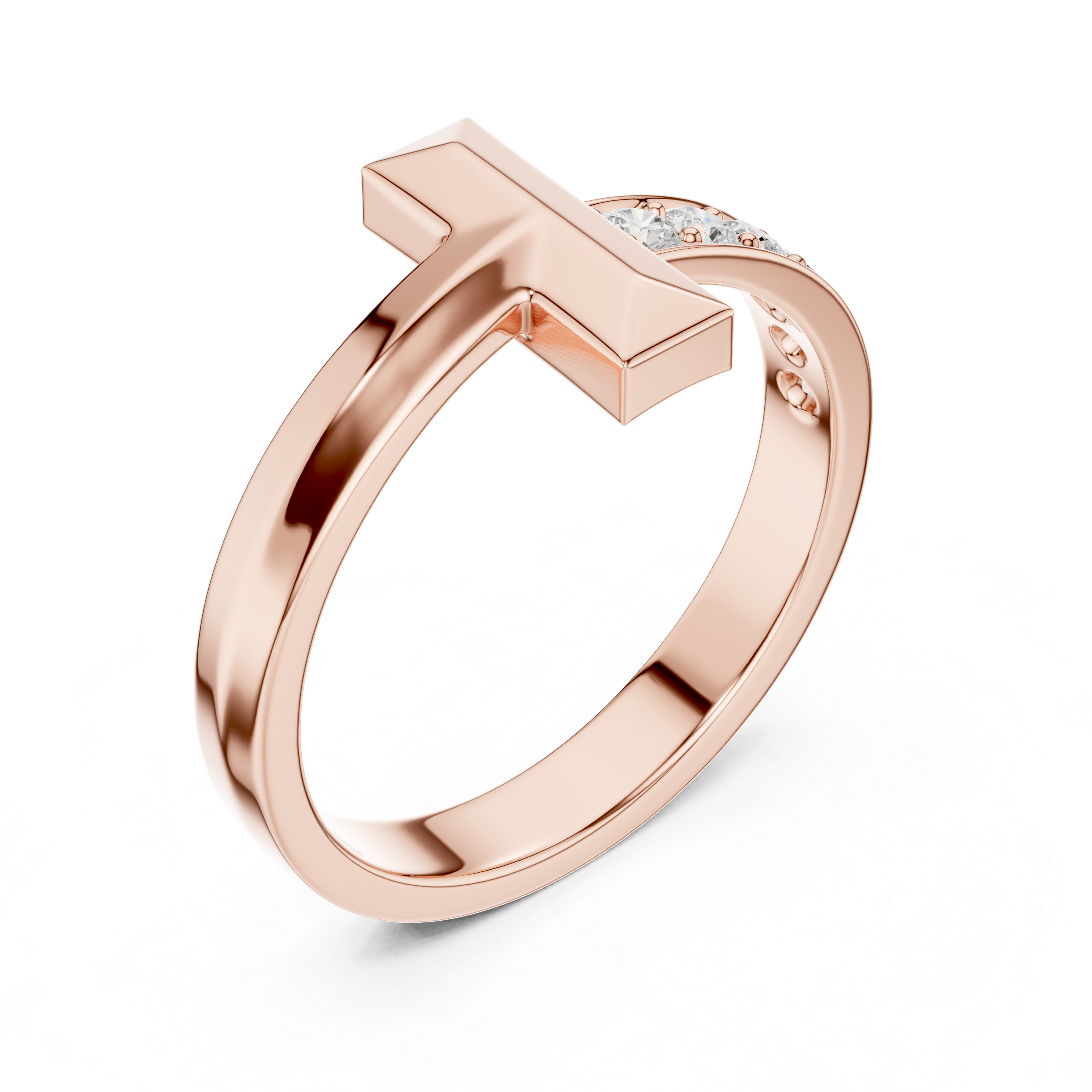 0.21 CT Pavé Diamond Men's Bar Ring