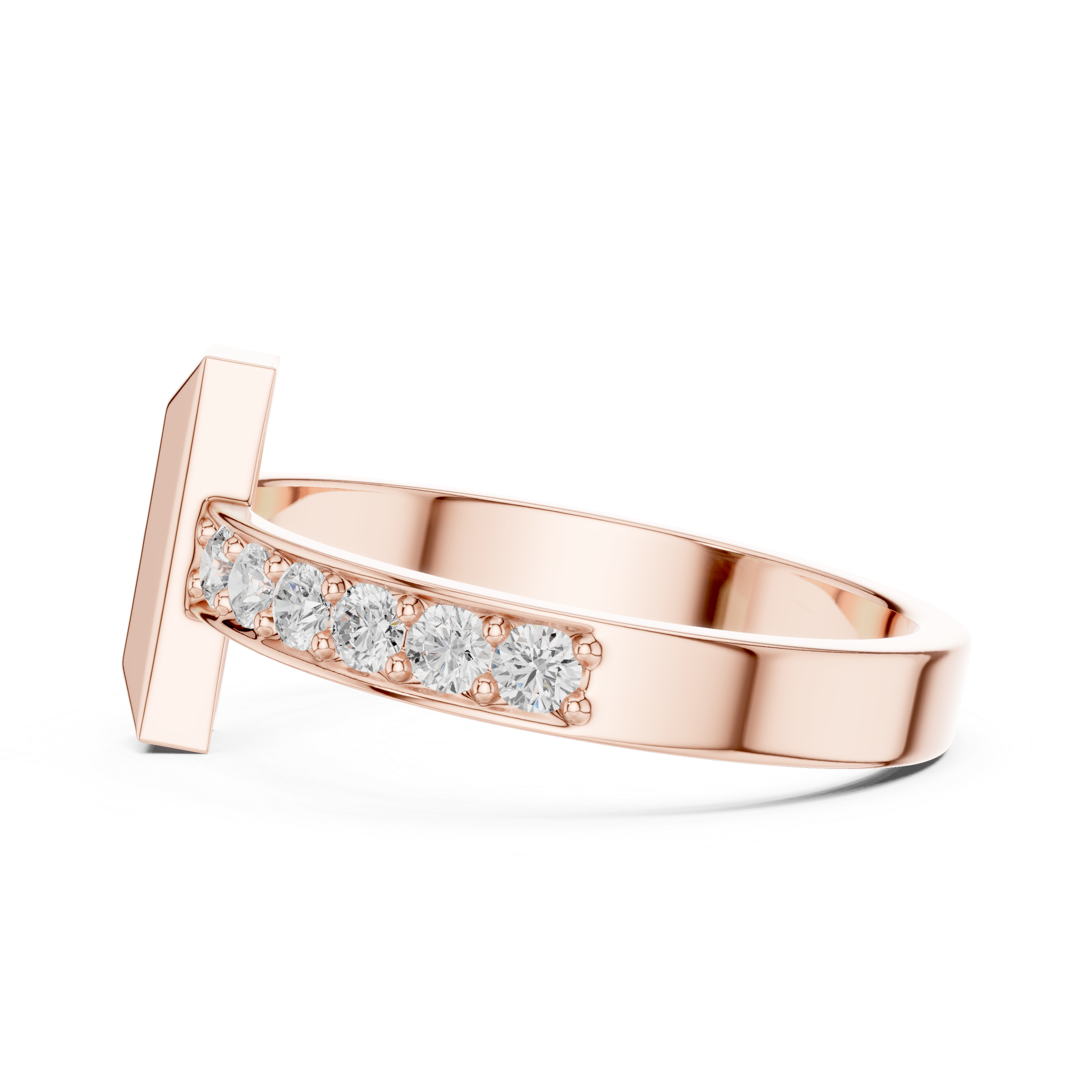 0.21 CT Pavé Diamond Men's Bar Ring