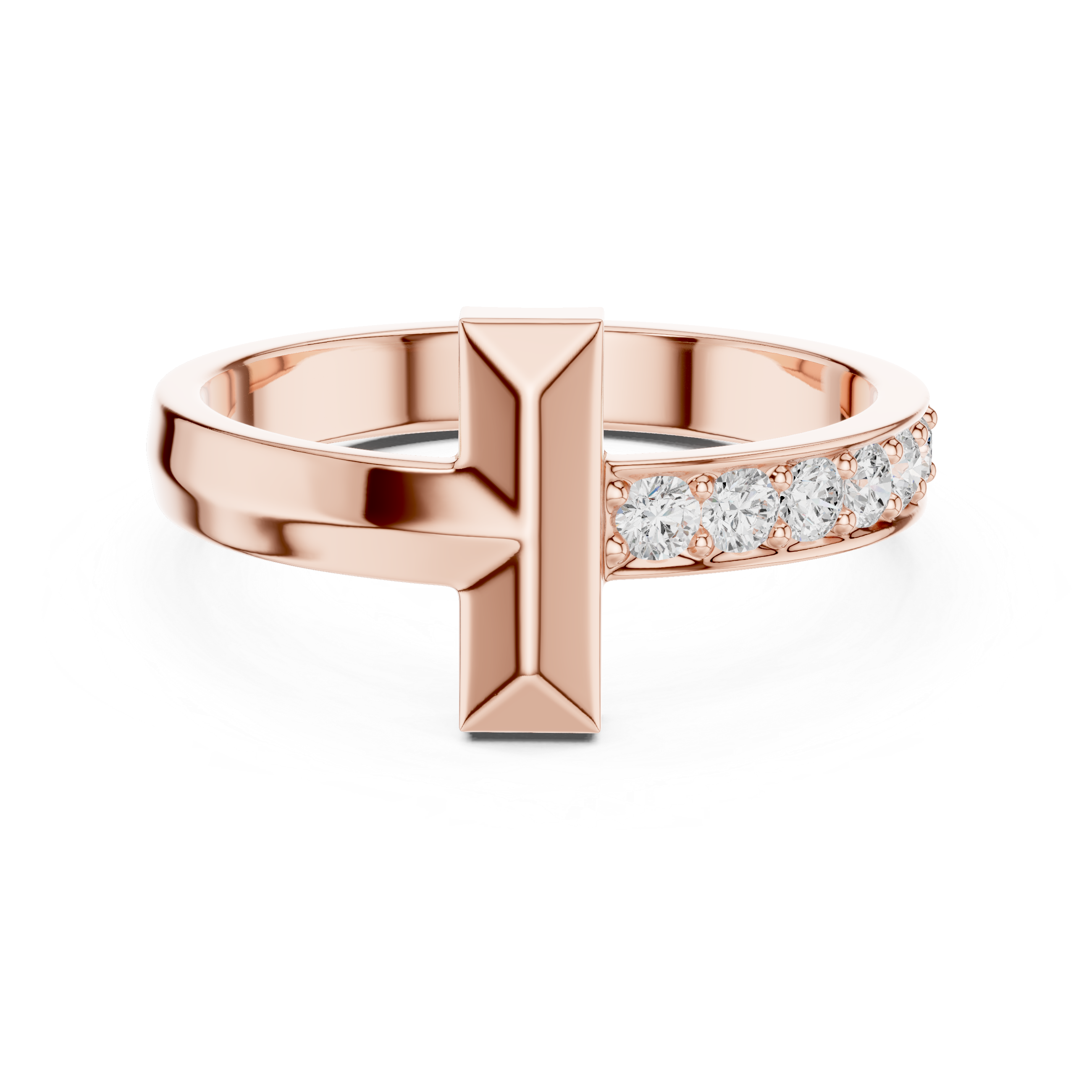 0.21 CT Pavé Diamond Men's Bar Ring