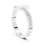 0.21 CT Pavé Diamond Men's Bar Ring