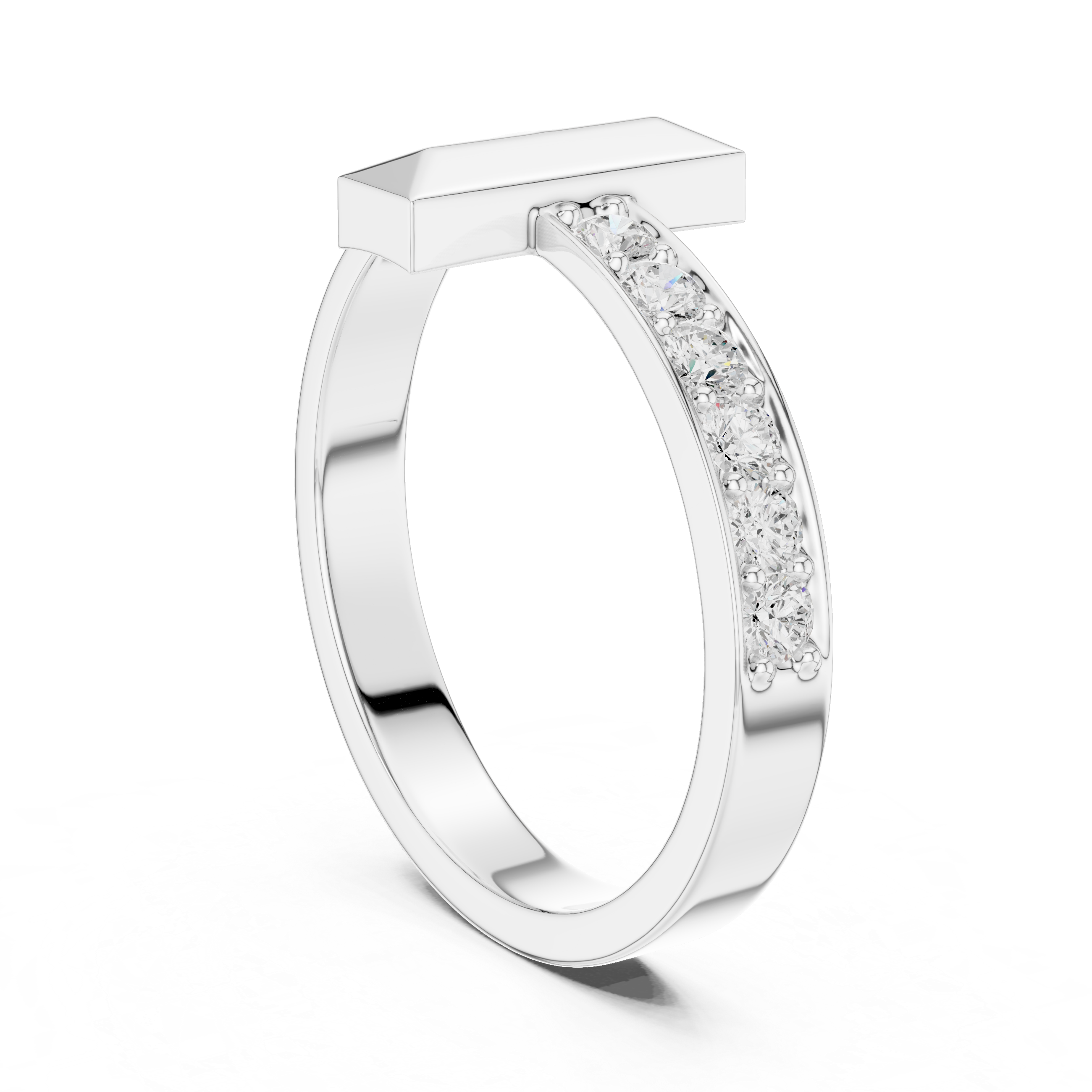 0.21 CT Pavé Diamond Men's Bar Ring