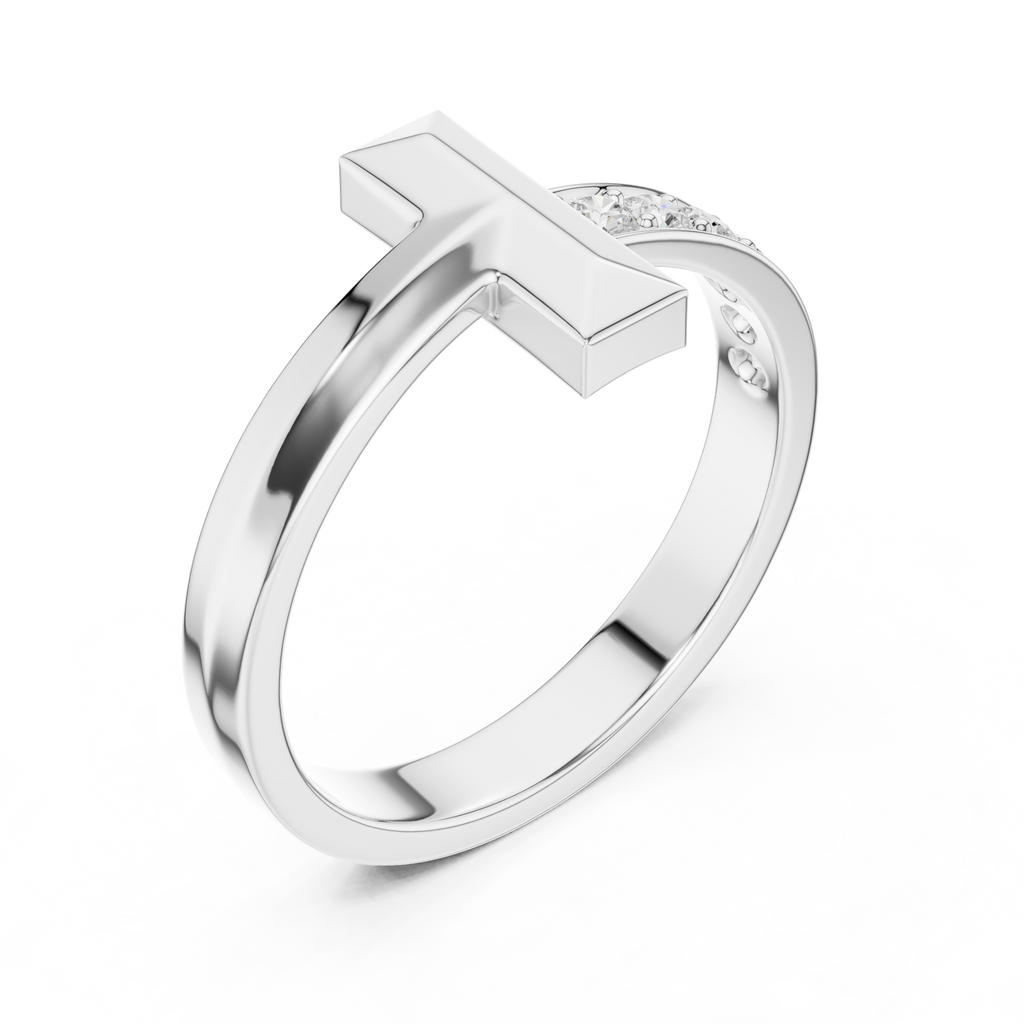 0.21 CT Pavé Diamond Men's Bar Ring
