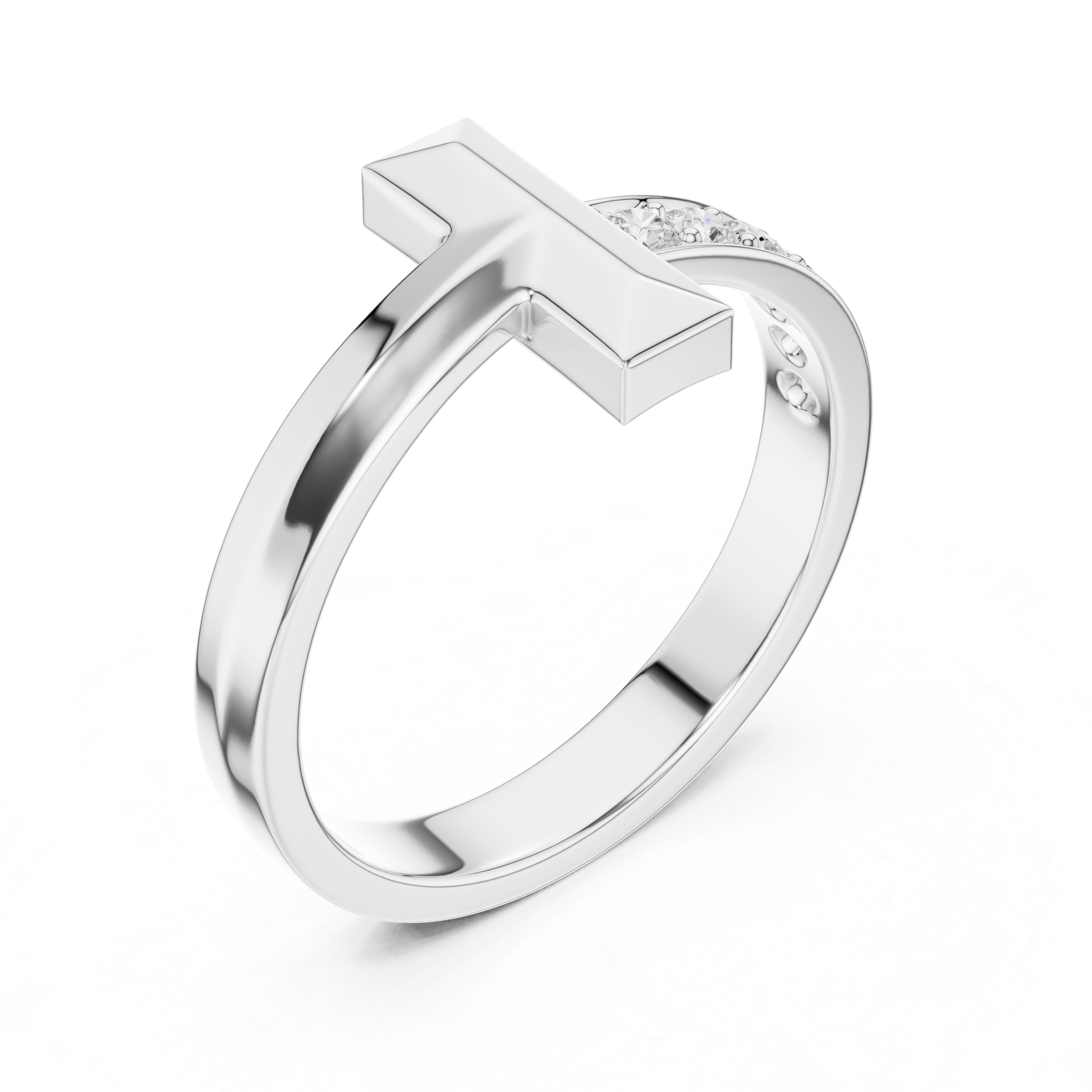 0.21 CT Pavé Diamond Men's Bar Ring