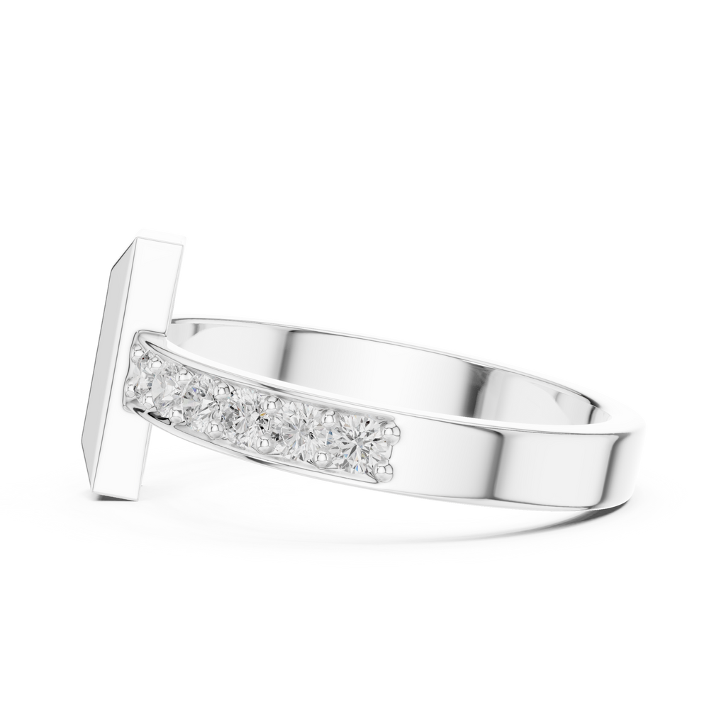 0.21 CT Pavé Diamond Men's Bar Ring