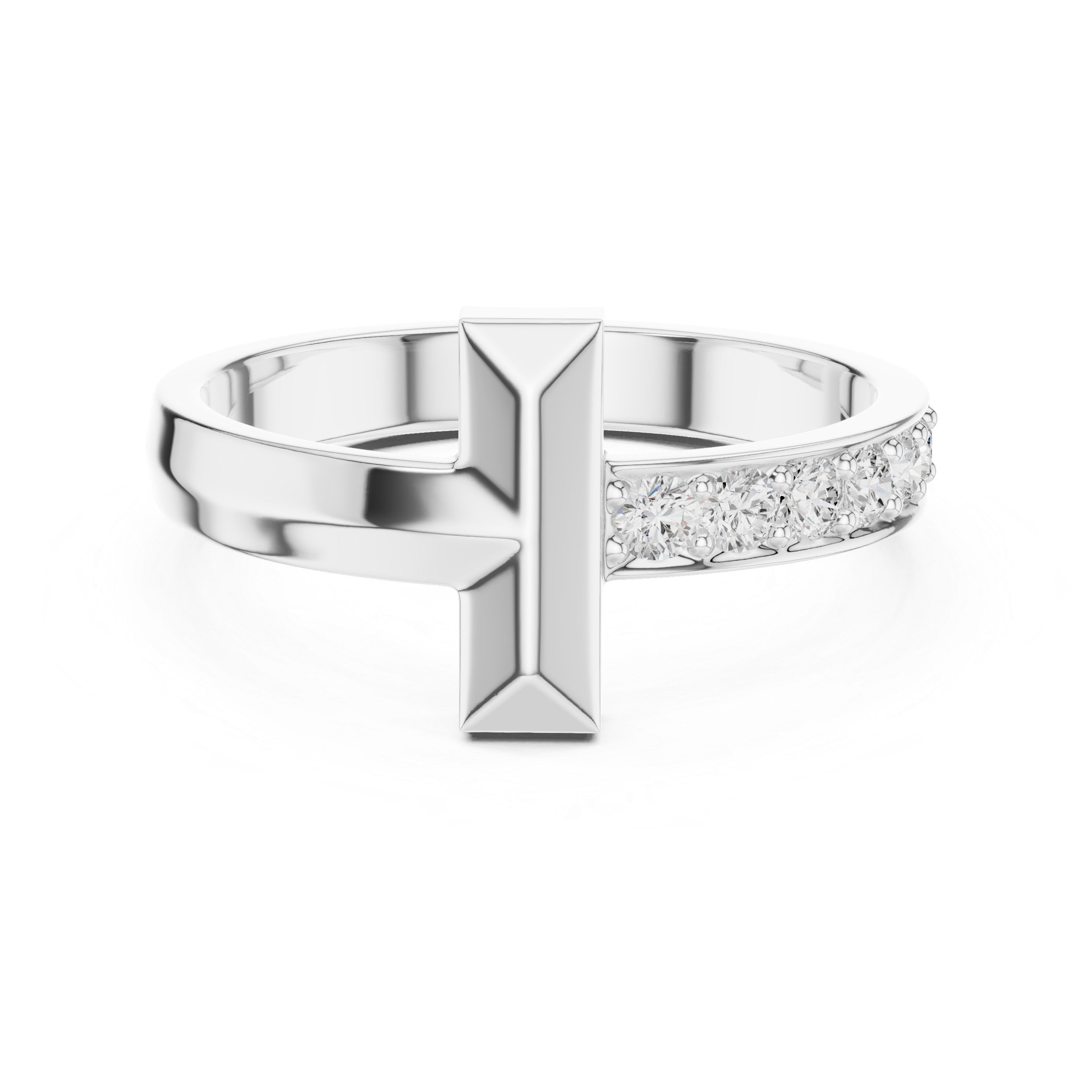 0.21 CT Pavé Diamond Men's Bar Ring