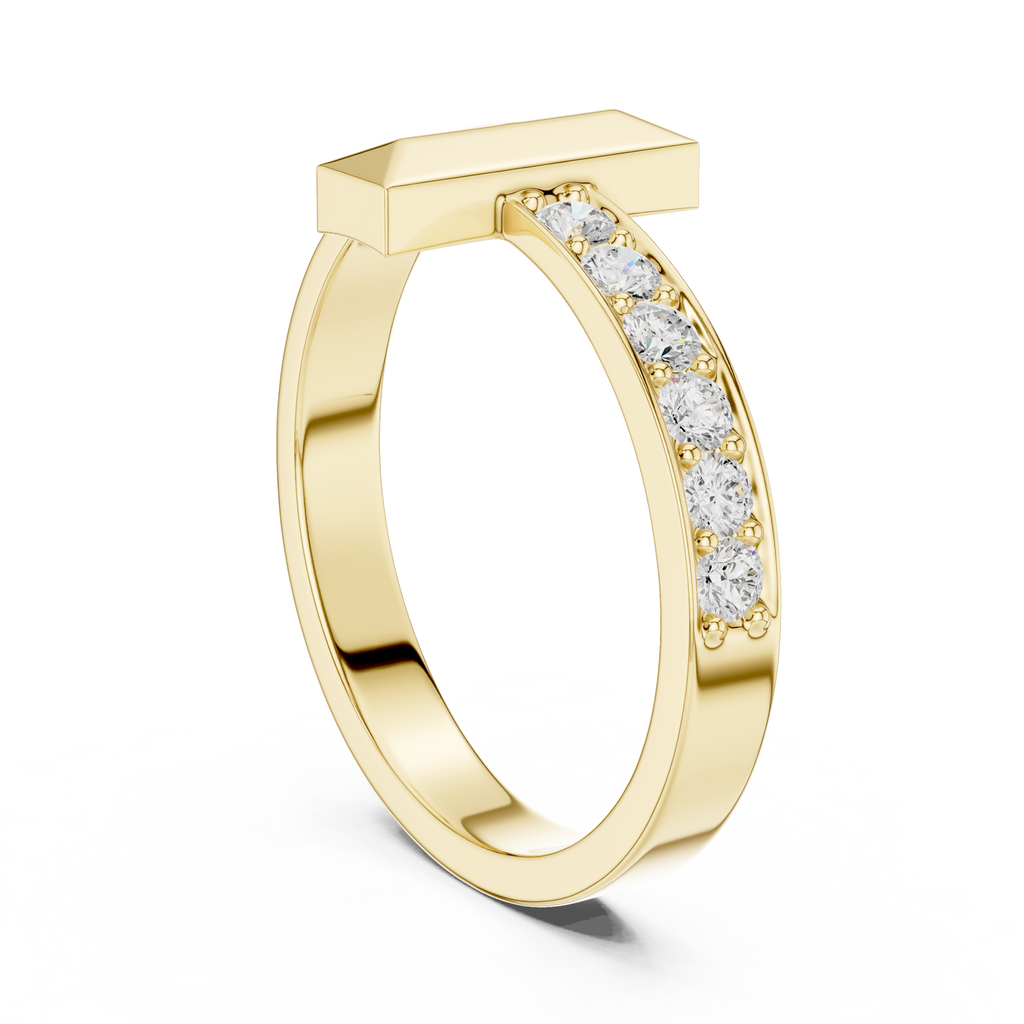 0.21 CT Pavé Diamond Men's Bar Ring