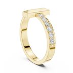 0.21 CT Pavé Diamond Men's Bar Ring