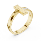 0.21 CT Pavé Diamond Men's Bar Ring