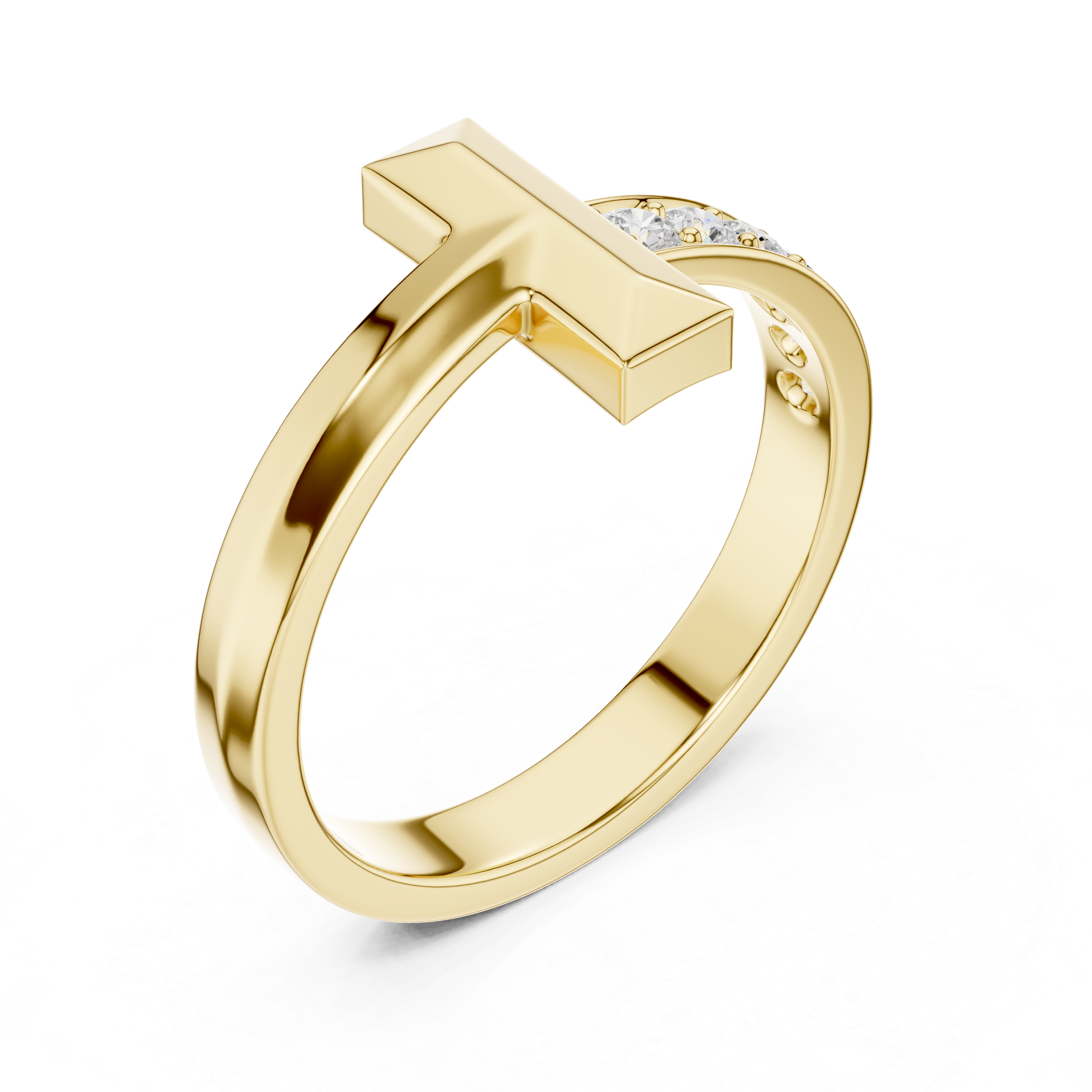 0.21 CT Pavé Diamond Men's Bar Ring