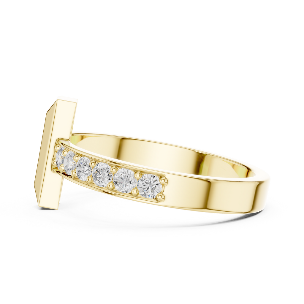 0.21 CT Pavé Diamond Men's Bar Ring