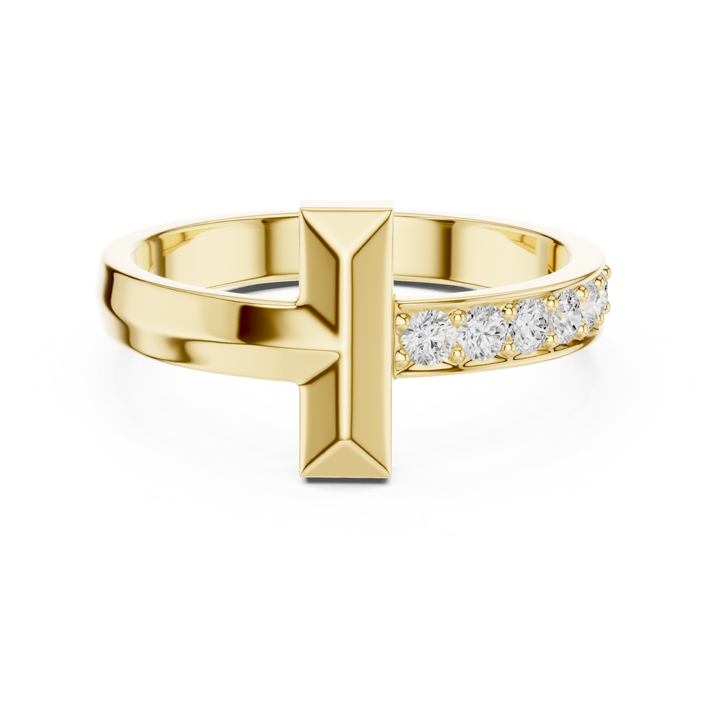 0.21 CT Pavé Diamond Men's Bar Ring